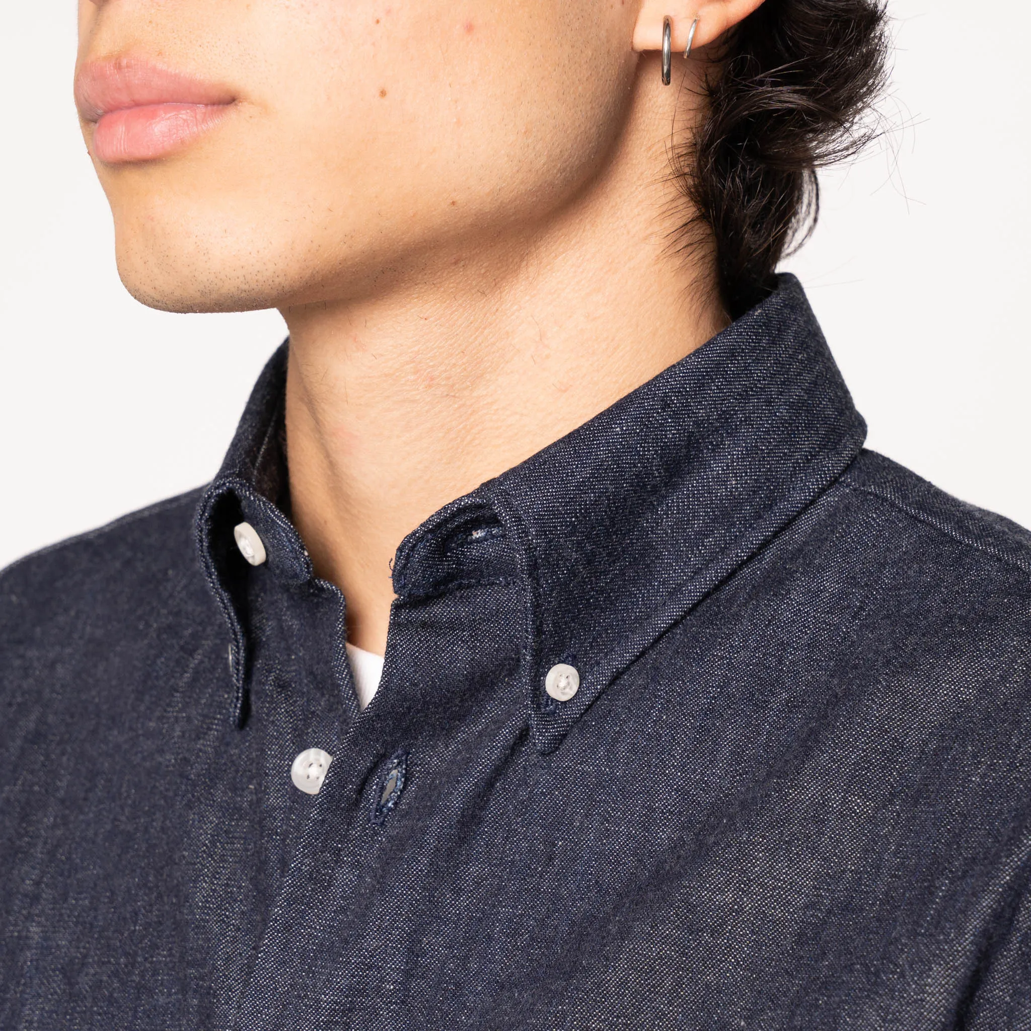 Easy Shirt - Slub Nep Denim vacation wear Quick Release Cuffs