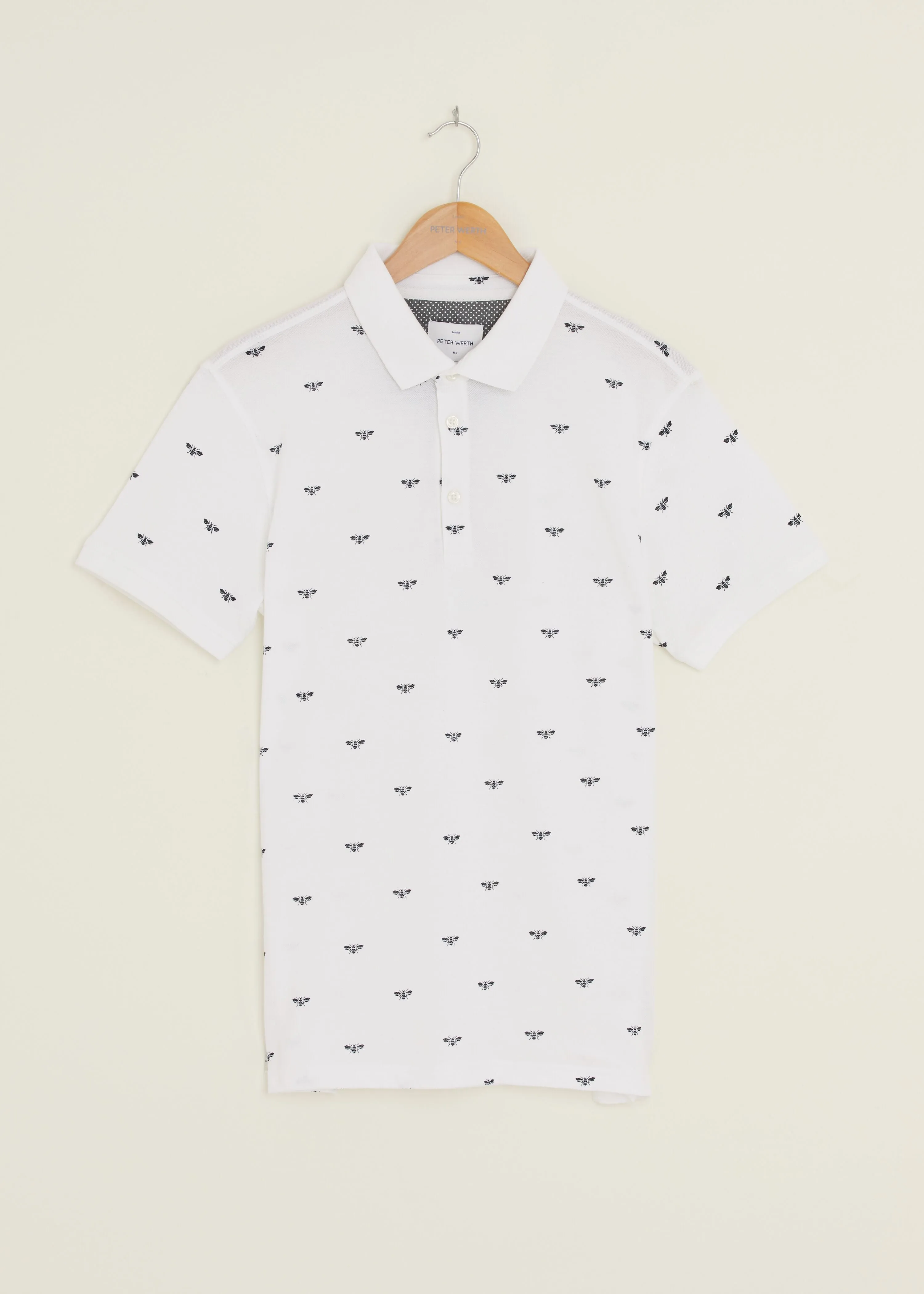 DoubleLayeredHem Beehive Polo Shirt - White