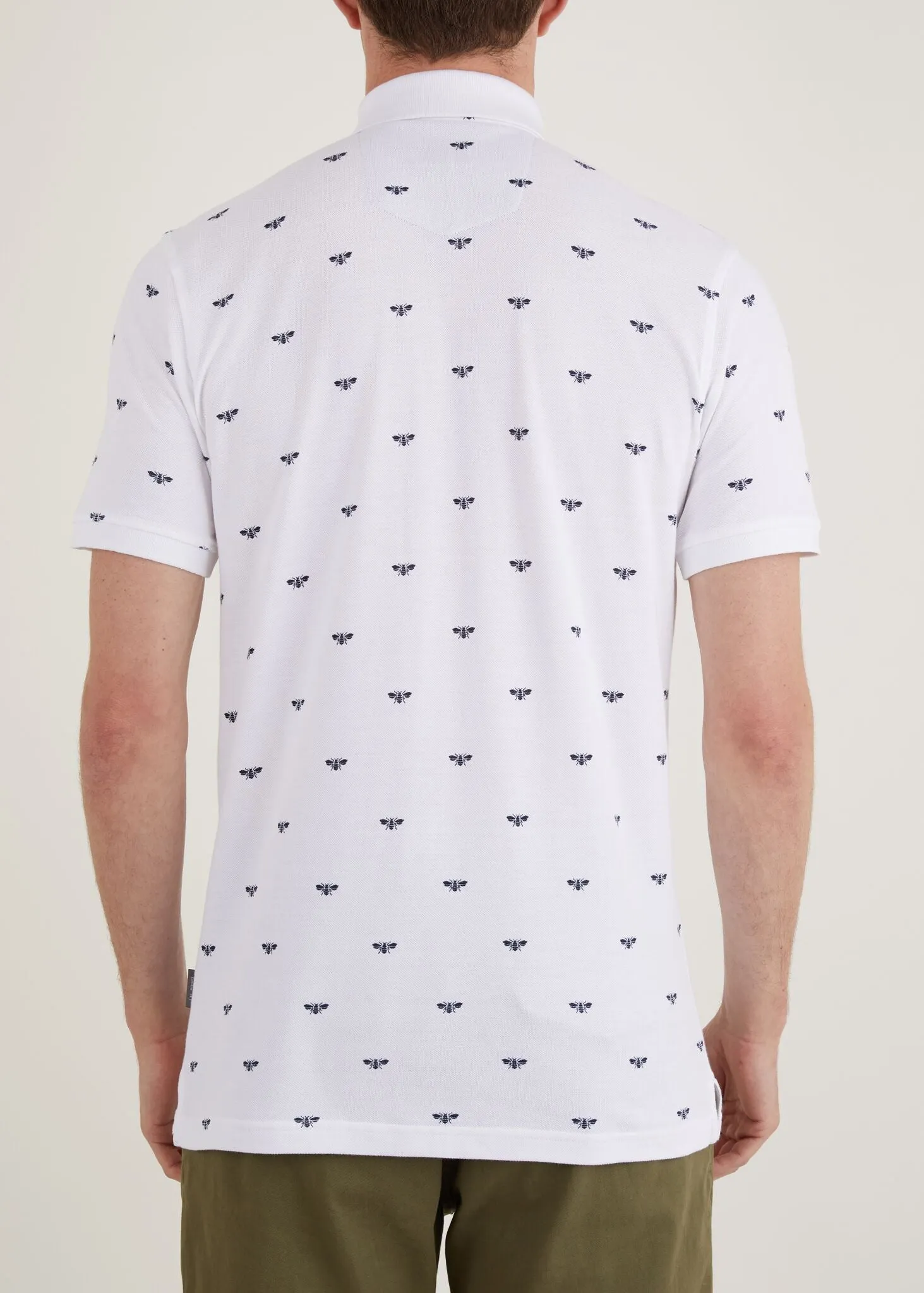 Heart Glow Beehive Polo Shirt - White