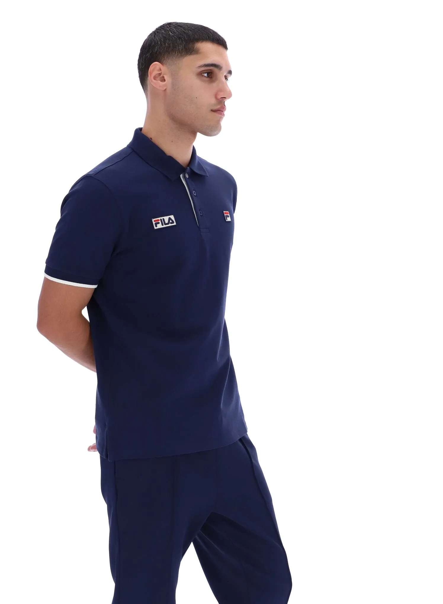 Pablo Three-Button Tipped Rib Polo Shirt Pocket Detailing