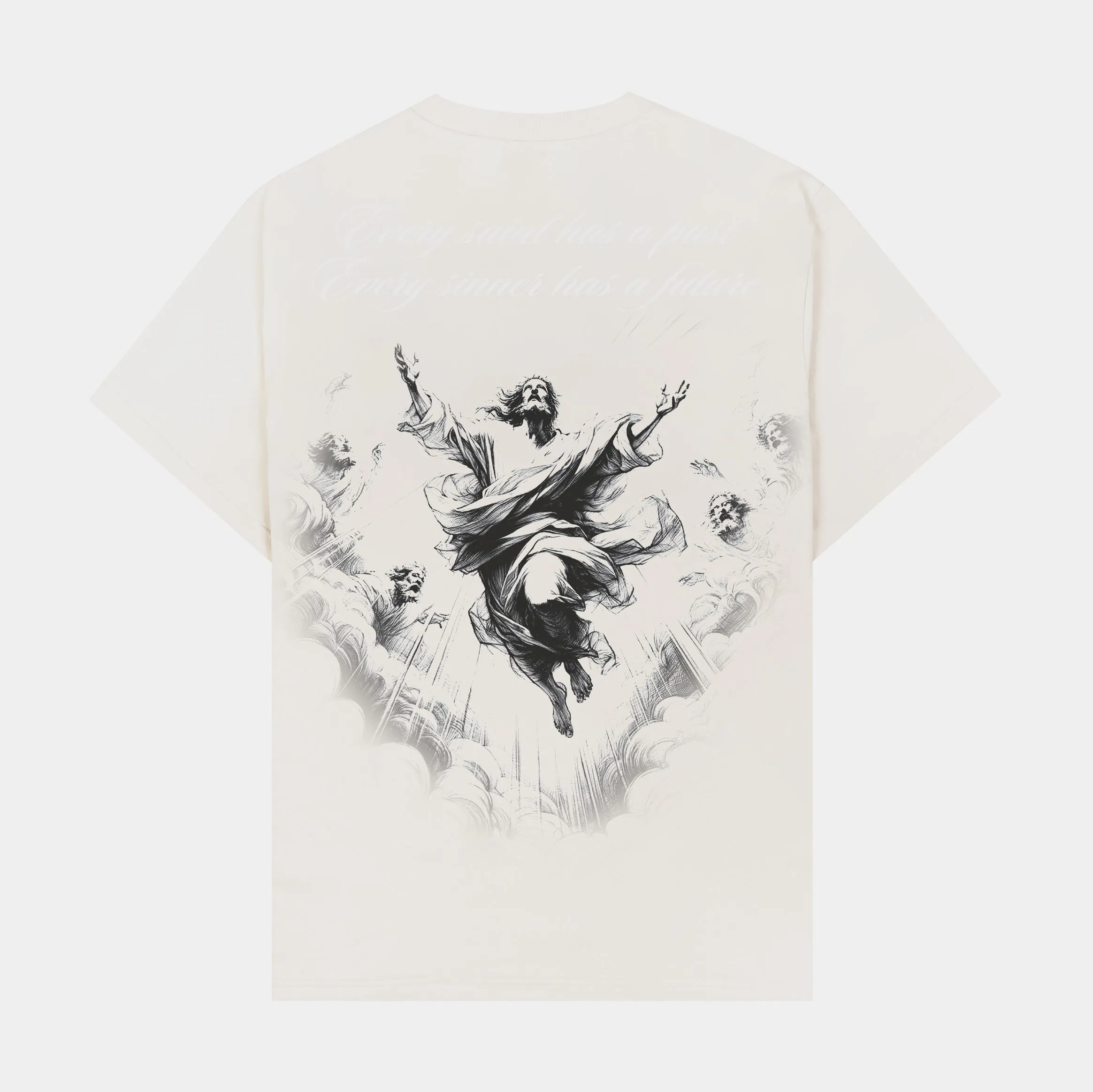 Trendy Vibes Prayer Hands Mens Short Sleeve Shirt (Beige)