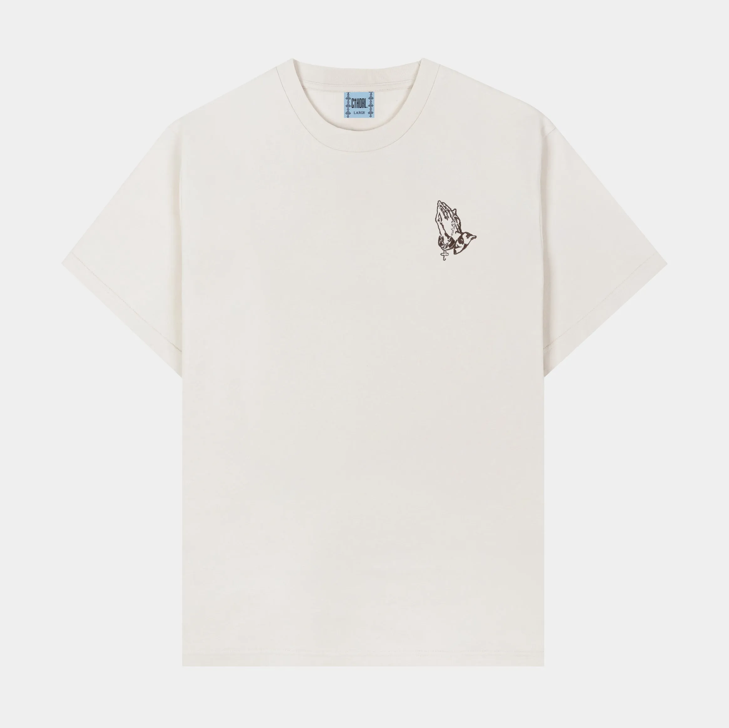 Soft And Comfortable Prayer Hands Mens Short Sleeve Shirt (Beige)