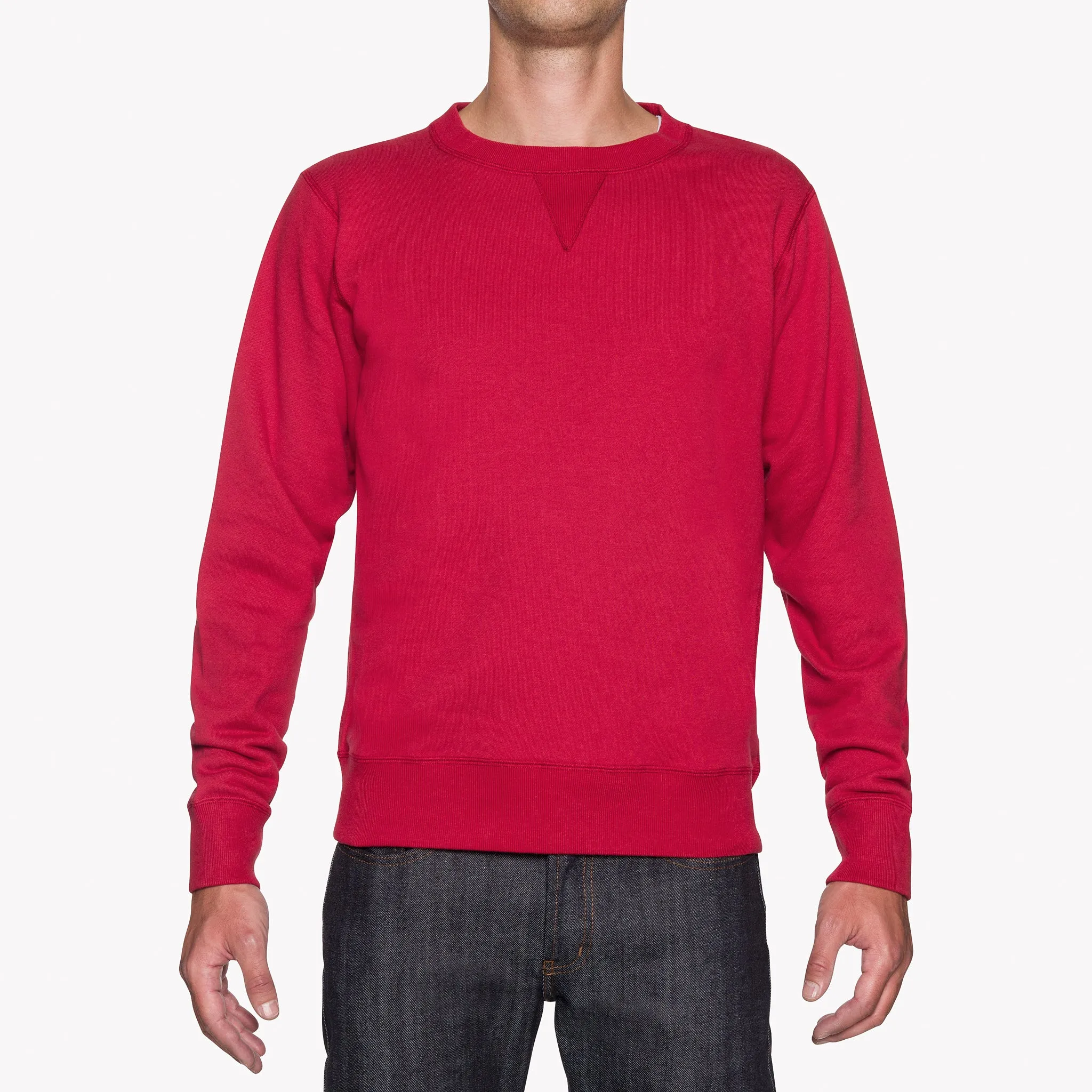 Crewneck - Heavyweight Terry - Red Comfy Outerwear Soft and Warm