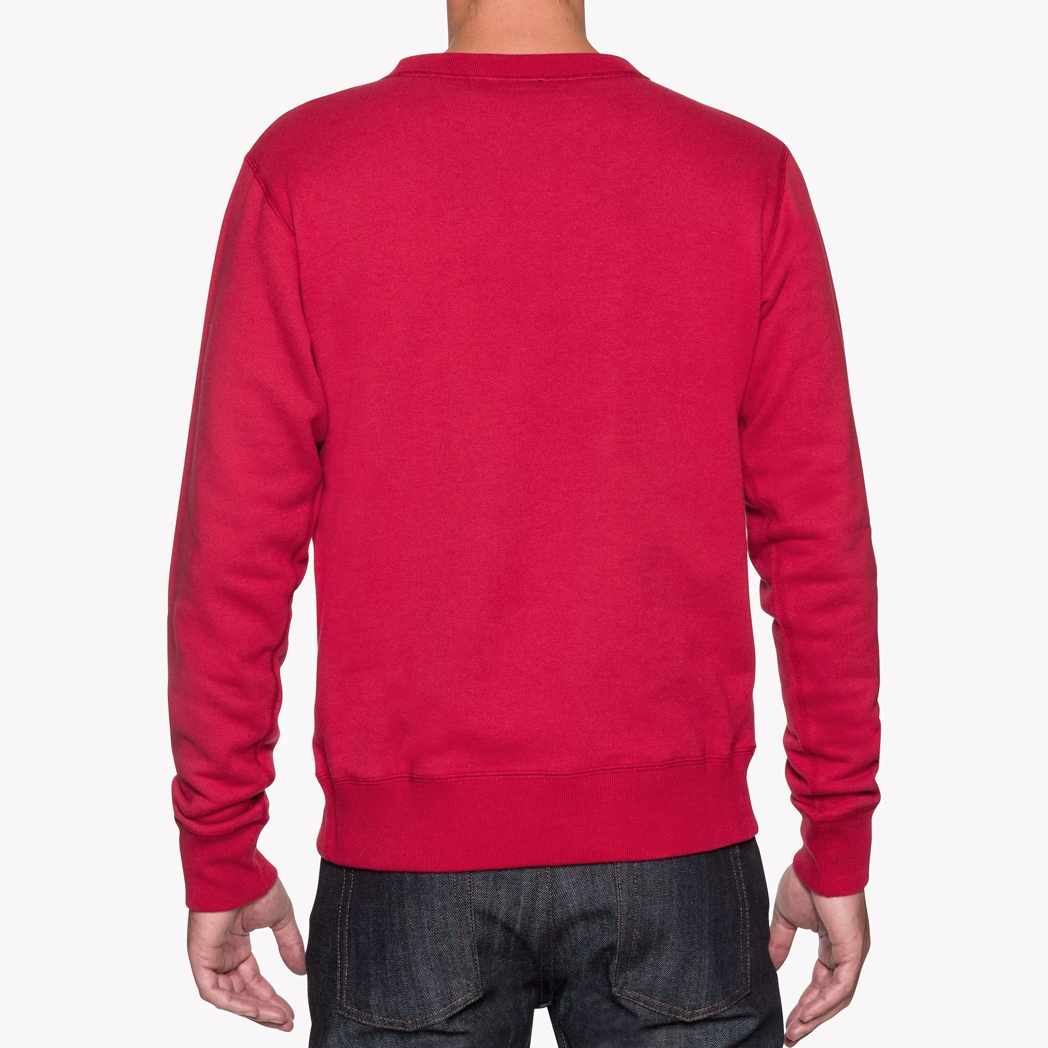 Crewneck - Heavyweight Terry - Red button detail Travel Minimal
