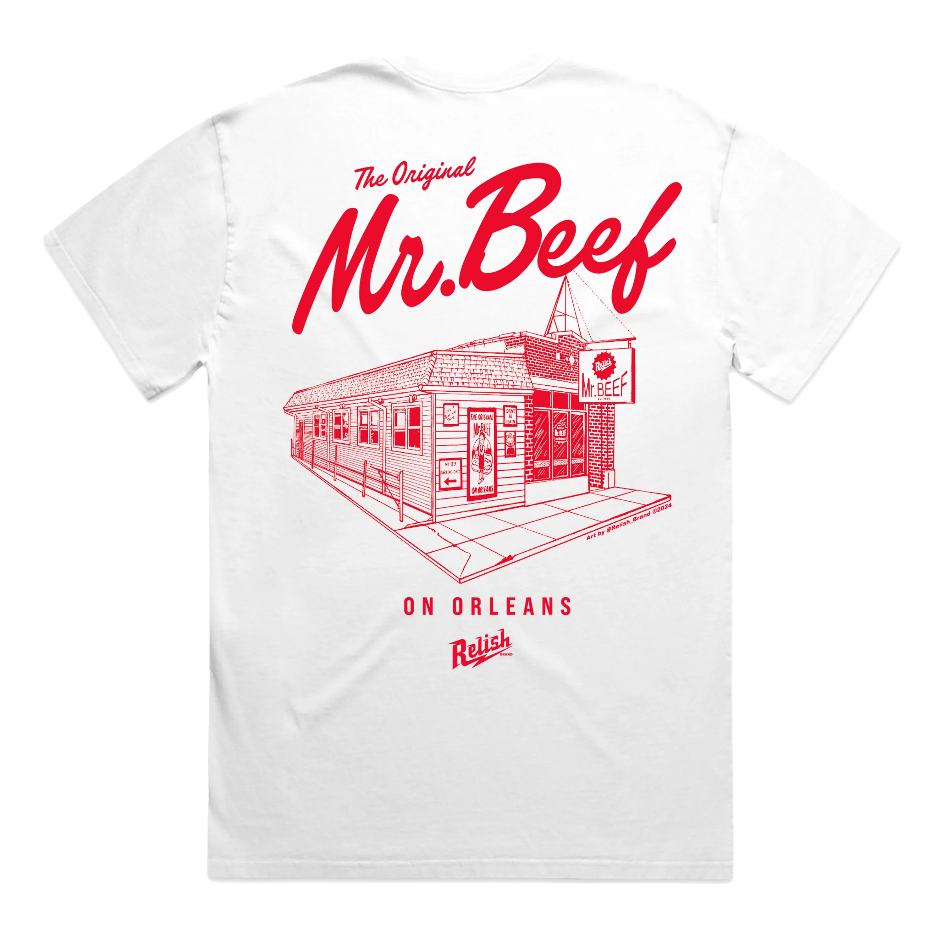 Modern Casual Timeless Comfort Mr. Beef X Relish Collab - The Original Beef - Garment Dyed - White