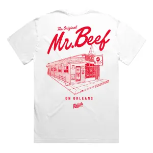 Mr. Beef X Relish Collab - The Original Beef - Garment Dyed - White Relaxed Vibes Perfect for Any Outfit