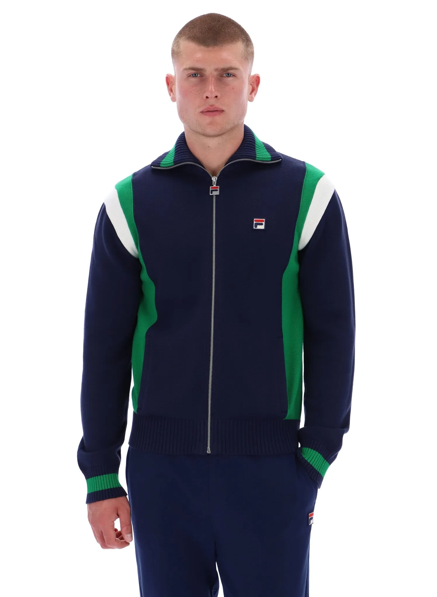 Cortez Colourblocked Knitted Track Top Cozy clothing