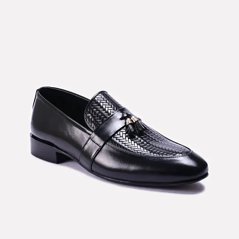 Edge Core Indoor Use Quest Black Formal Tassel Shoes 0111144