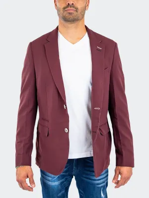 Elegant Styling Blazer Unconstructed SolidRed Red
