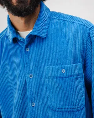 Fashionable Look Corduroy Overshirt Blue