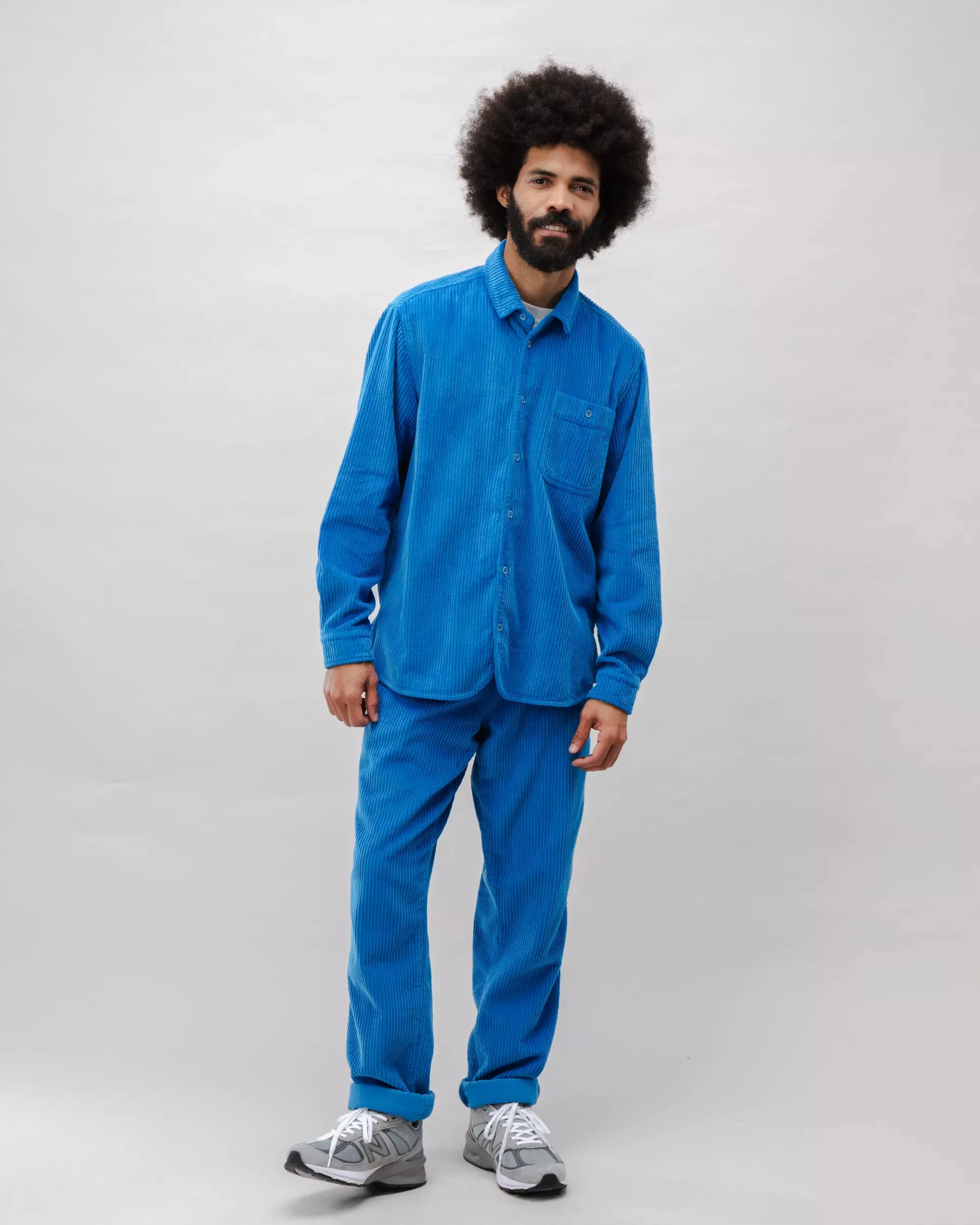 Corduroy Overshirt Blue Sophisticated Elegance