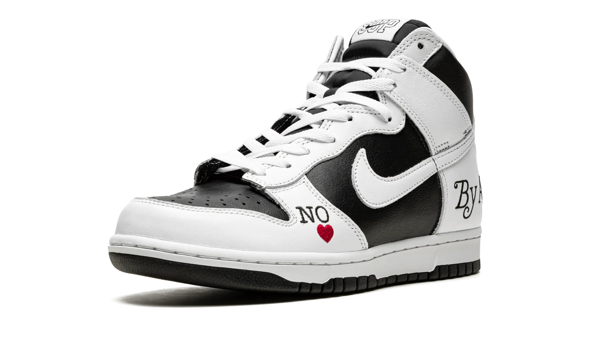 SB Dunk High "Supreme - By Any Means - White/Black" Adaptive Style