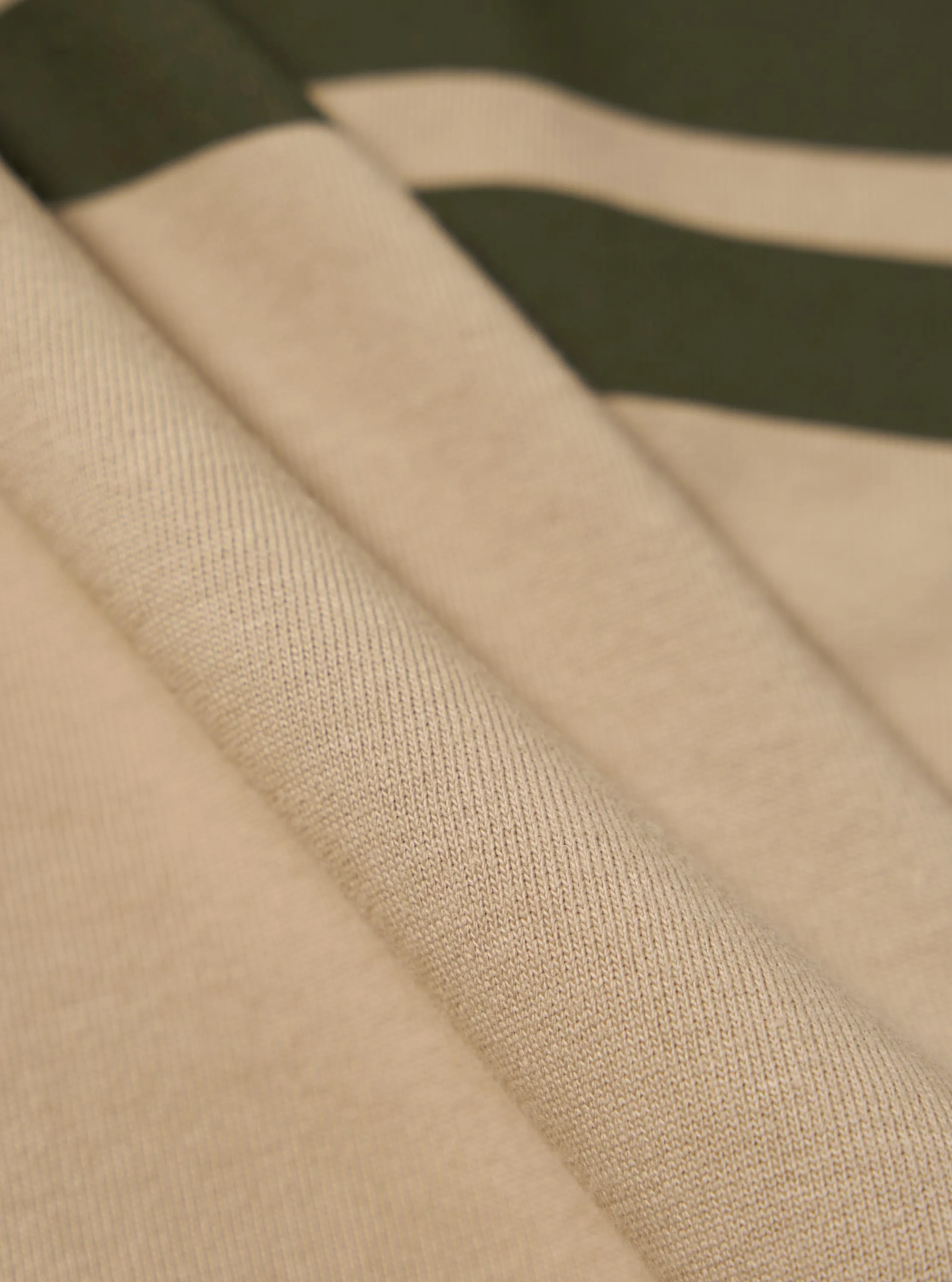 Topologie x Universal Works Sand/Olive MW Organic Cotton Rugby Shirt Stretchable Cloth