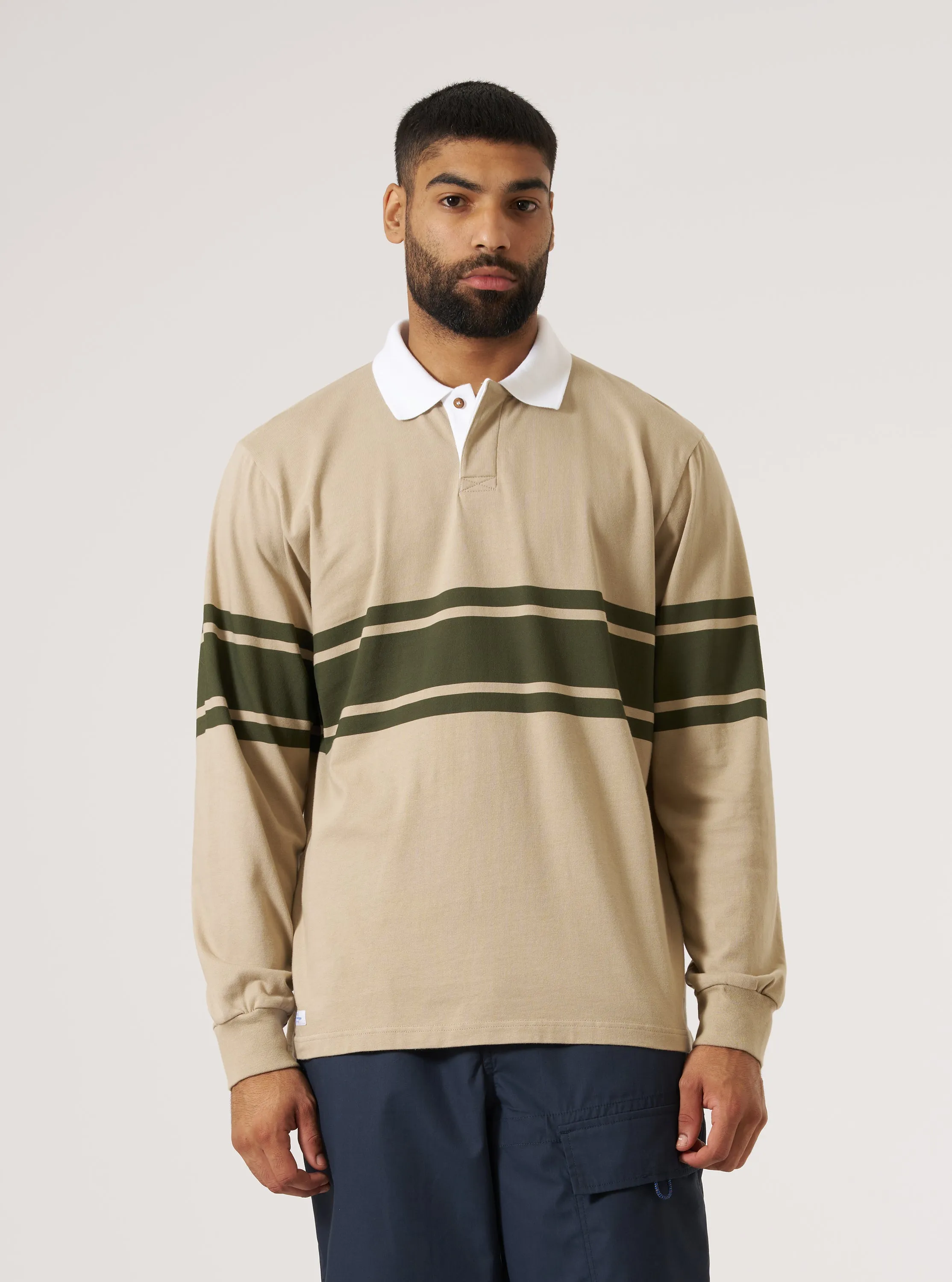 Topologie x Universal Works Sand/Olive MW Organic Cotton Rugby Shirt Versatile Piece