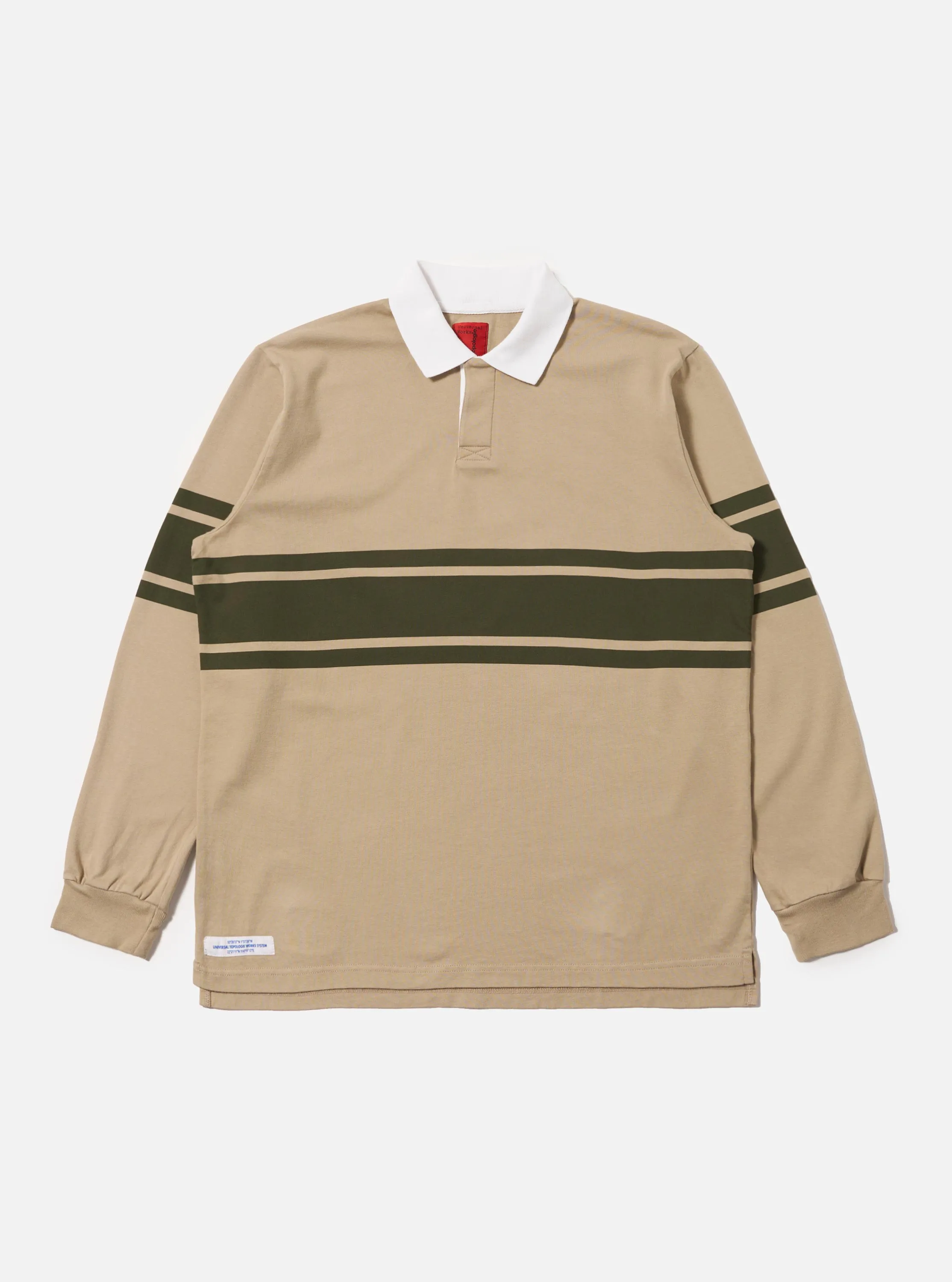 Topologie x Universal Works Sand/Olive MW Organic Cotton Rugby Shirt Versatile Fit Corporate Wear