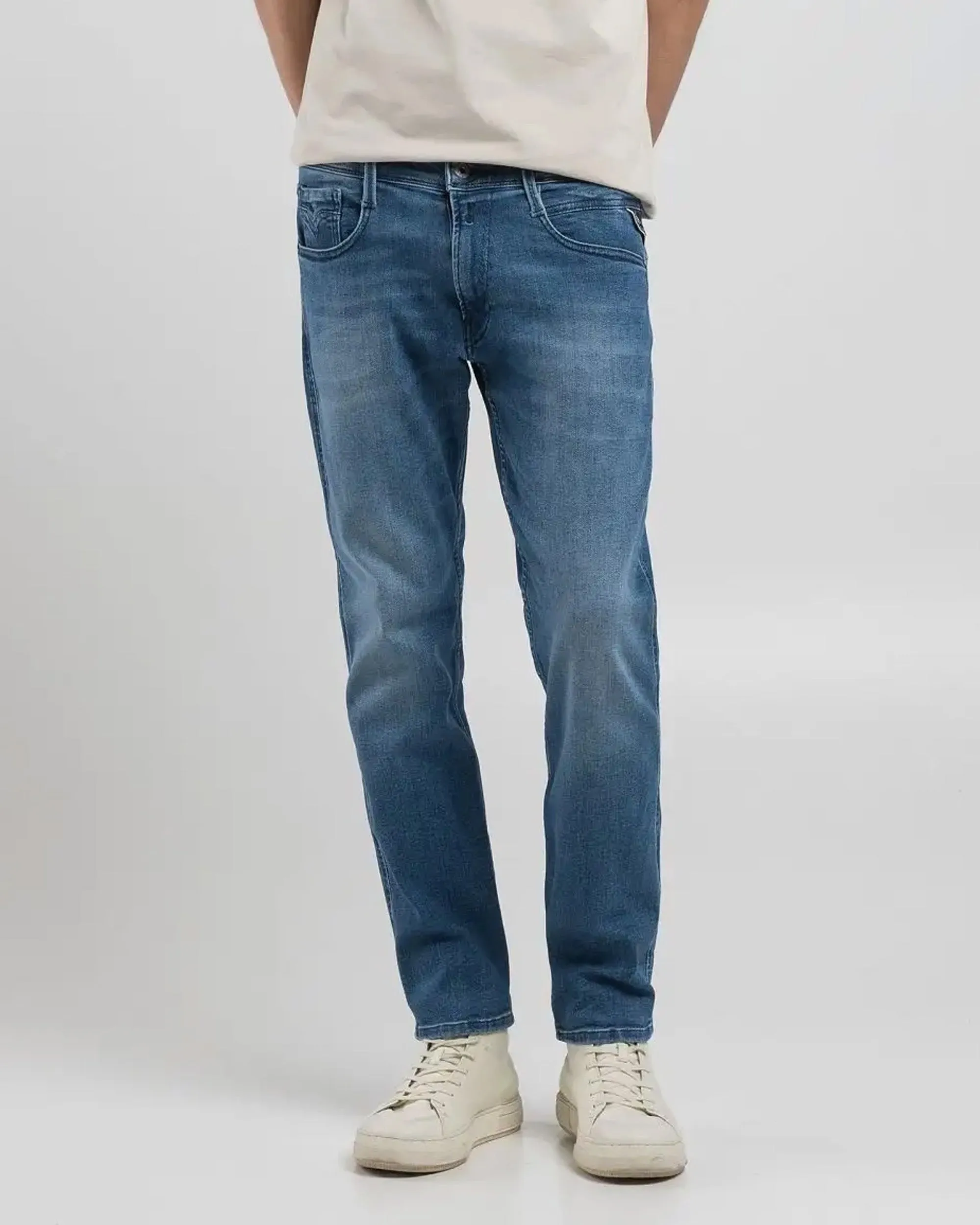 Weekend Style Smooth Replay Anbass Slim Fit Mens Jeans - Medium Blue