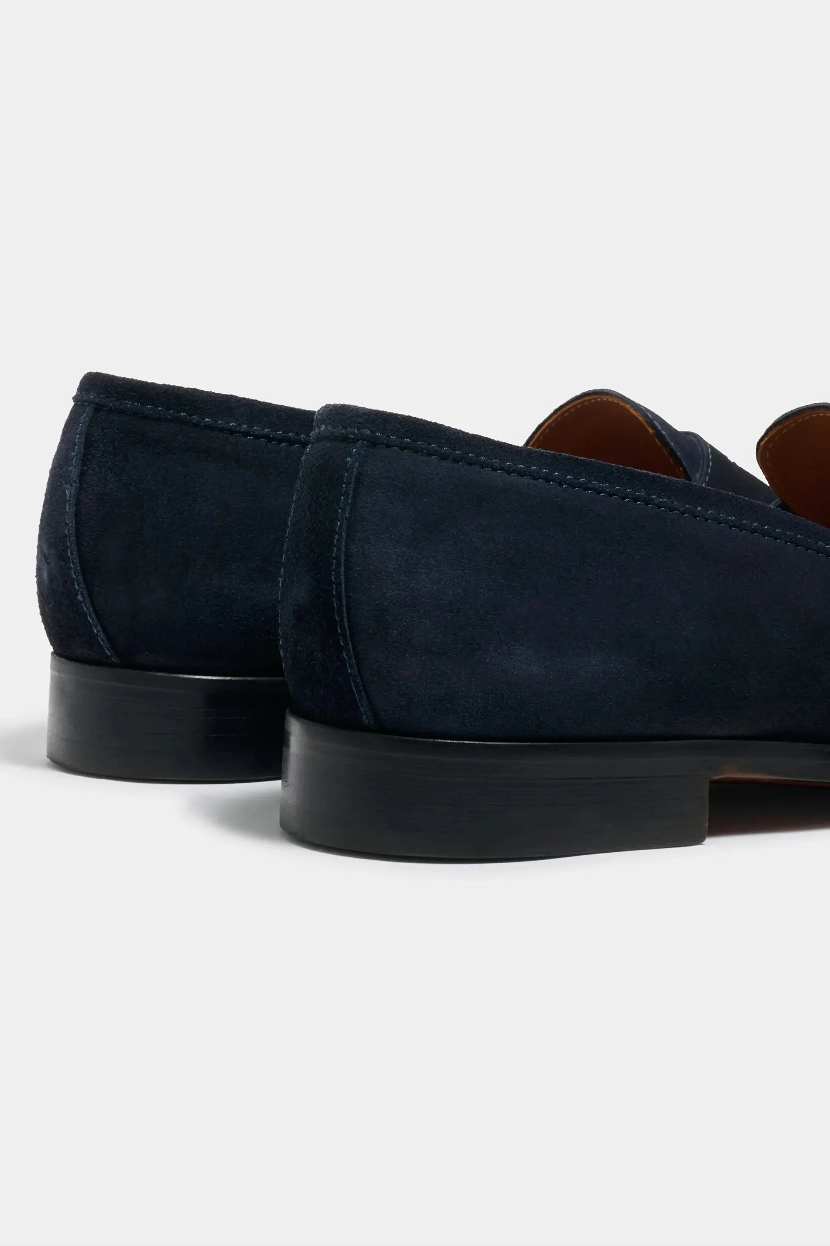 Blue suede penny loafers - Made in Italy Clean Finish
