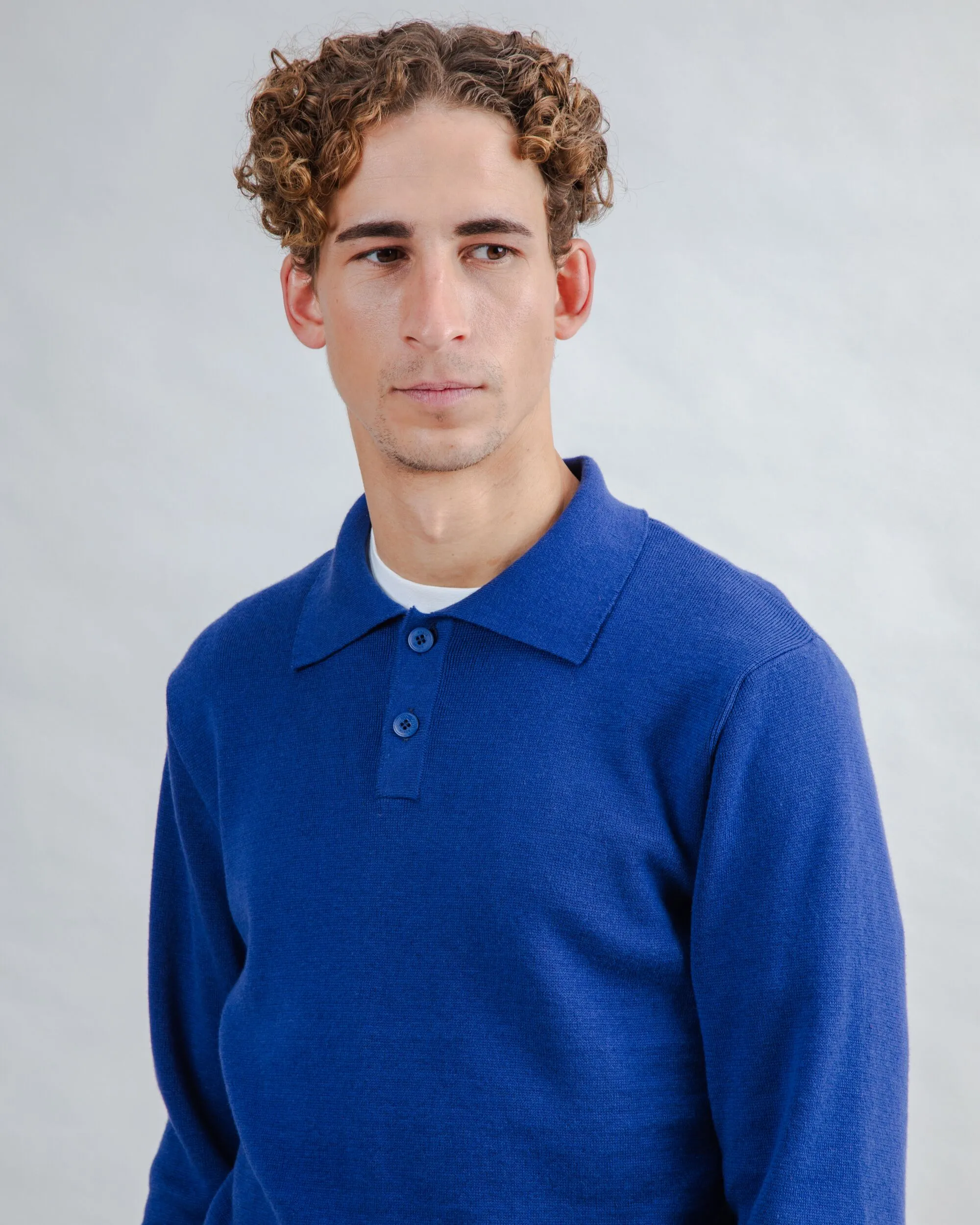 Lightweight Hoodie Odor Free Knitted Polo Blue