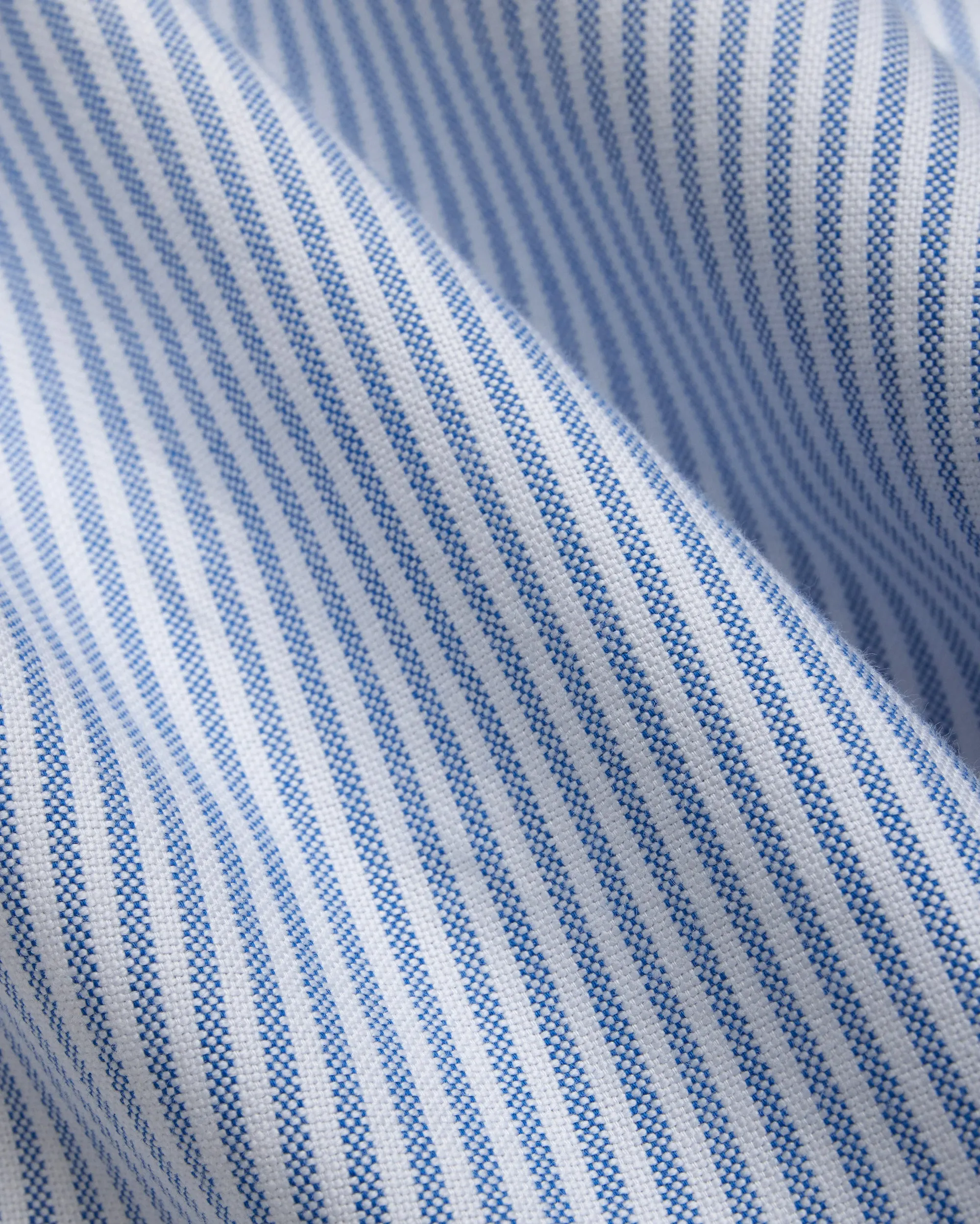 Made-in-USA Flap Pocket Blue University Stripe Oxford Cloth Shirt - Classic Fit Smooth Seam Finish Timeless Fit