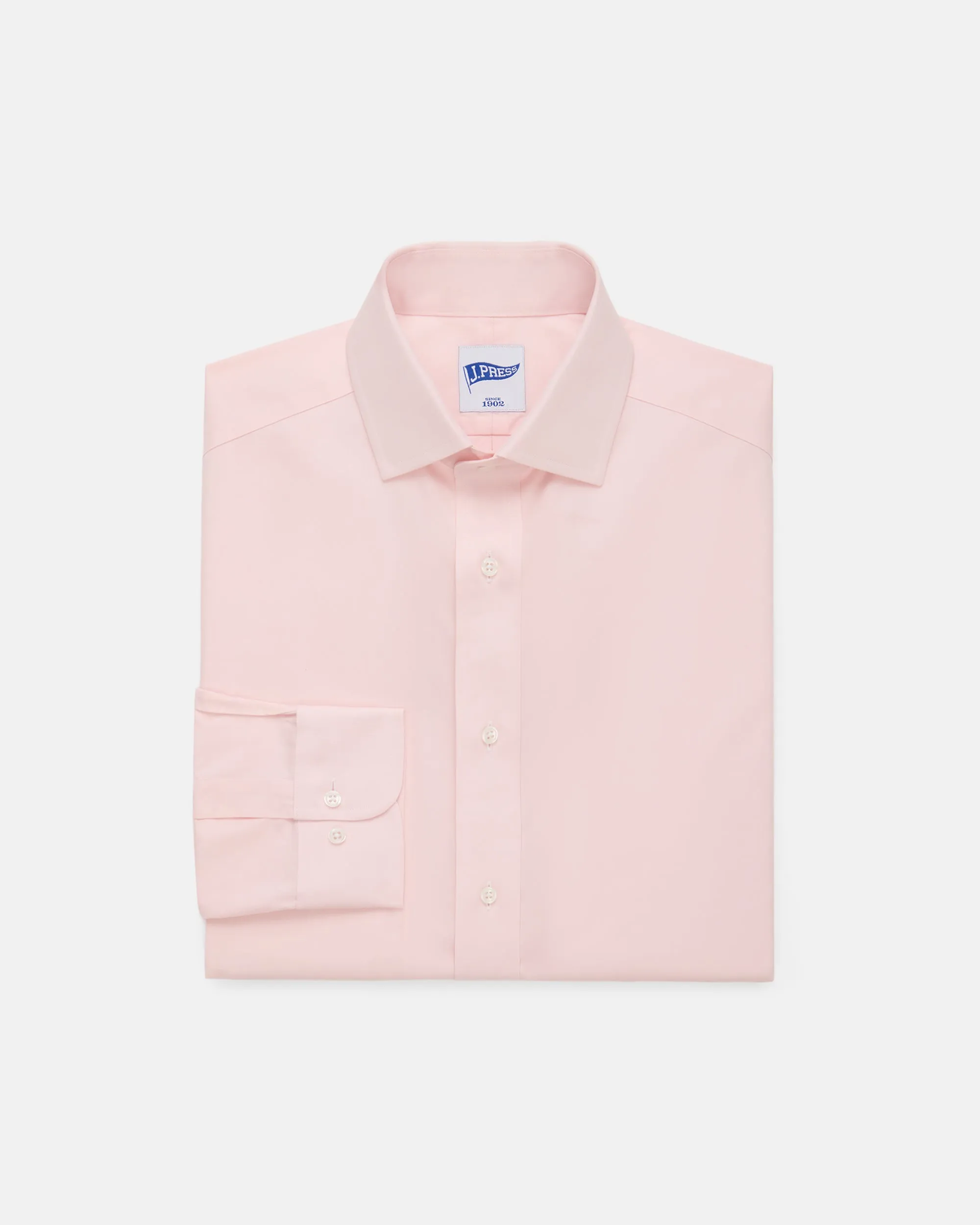 Comfortable Look Pink Pinpoint Oxford Spread Collar Shirt - Trim Fit