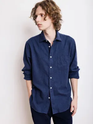 Smart Design Hidden Placket Hartford Paul Shirt Navy