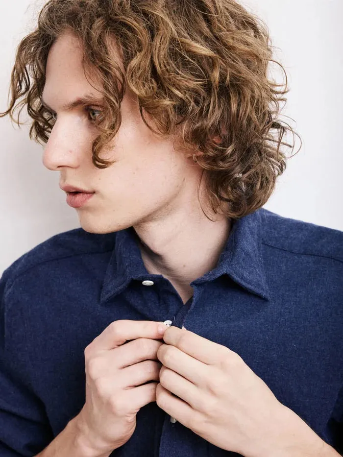 Hartford Paul Shirt Navy Gym Appropriate Eco Friendly Material