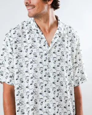 Peanuts Racquet Club Tennis Aloha Ribbed Trim Youthful Style