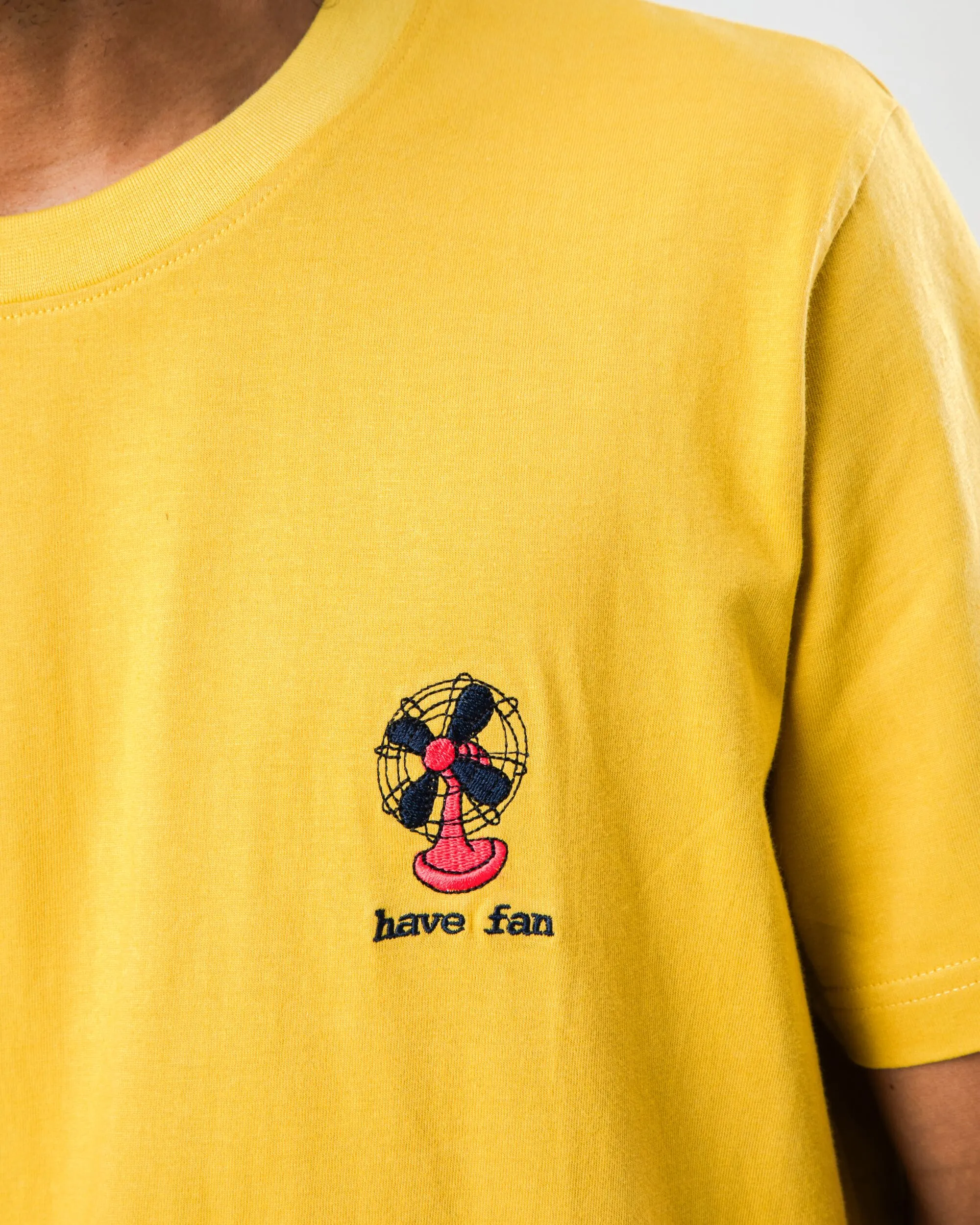 Have Fan T-shirt Yellow Tagless Neckline