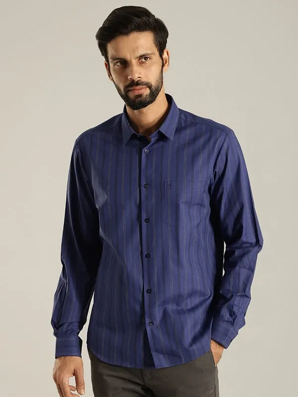 Vibrant color Men Striped Full Sleeve Cotton Shirt