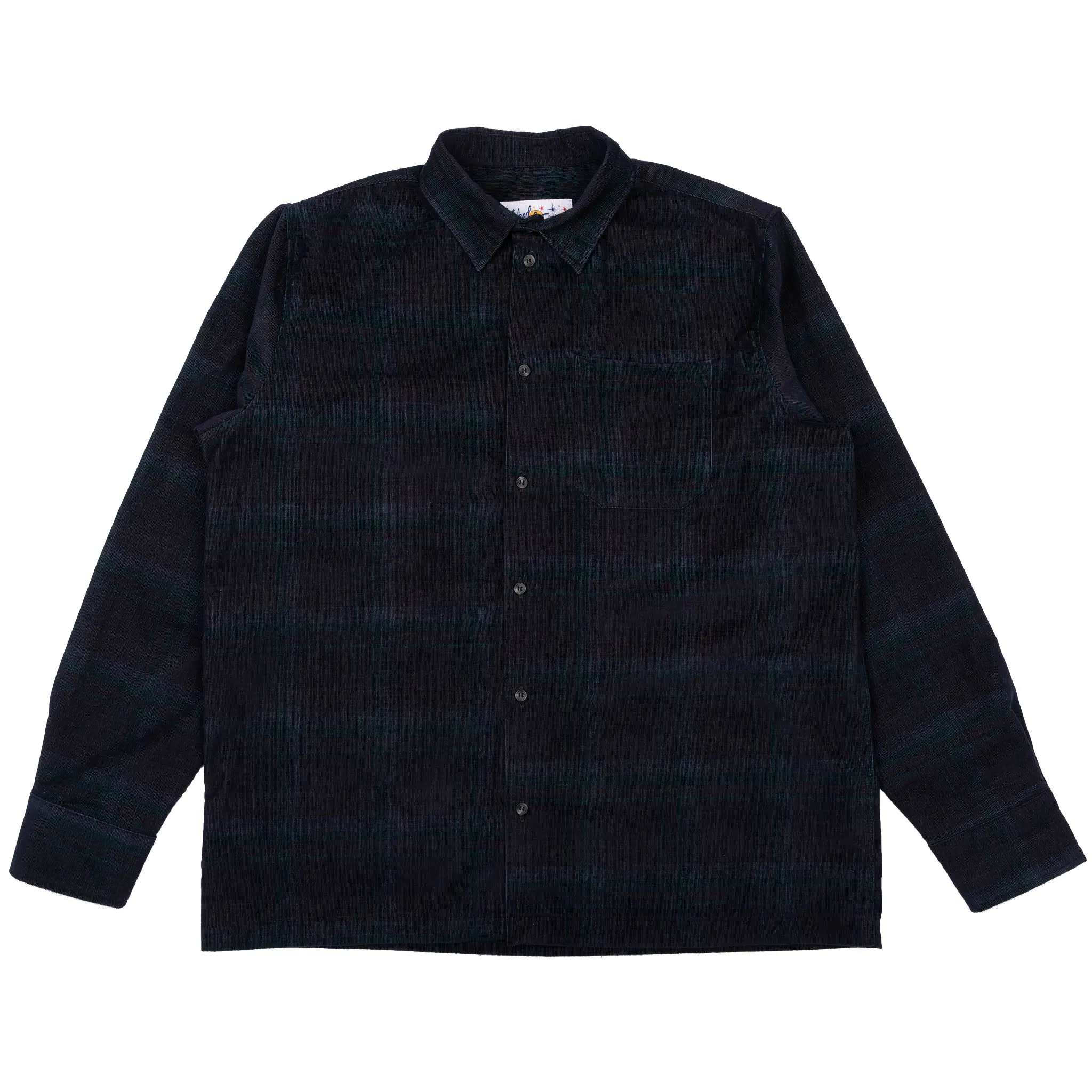 True Shirt - Corduroy Shirting (21W) - Navy / Green Rooftop Bar