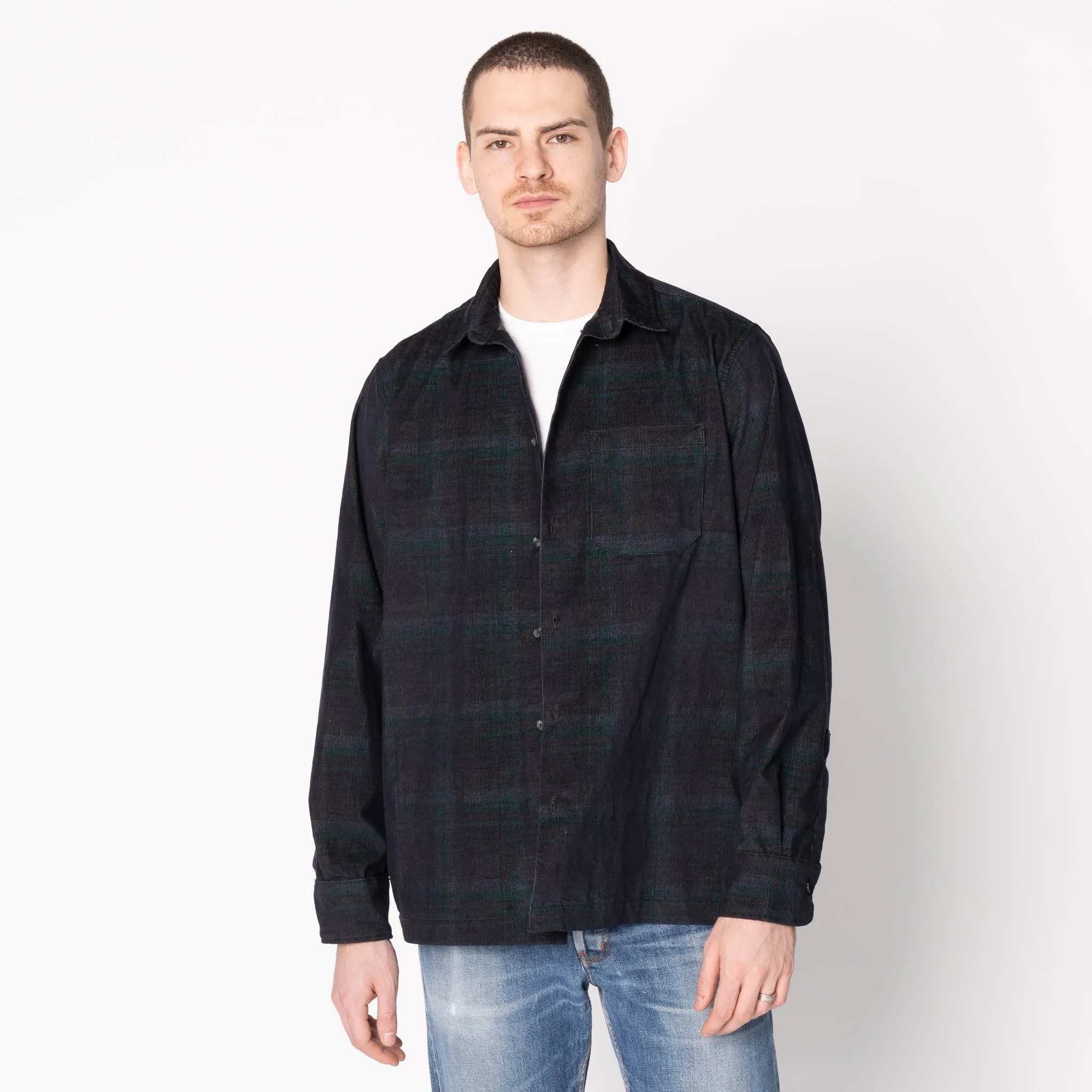 Comfy Design True Shirt - Corduroy Shirting (21W) - Navy / Green