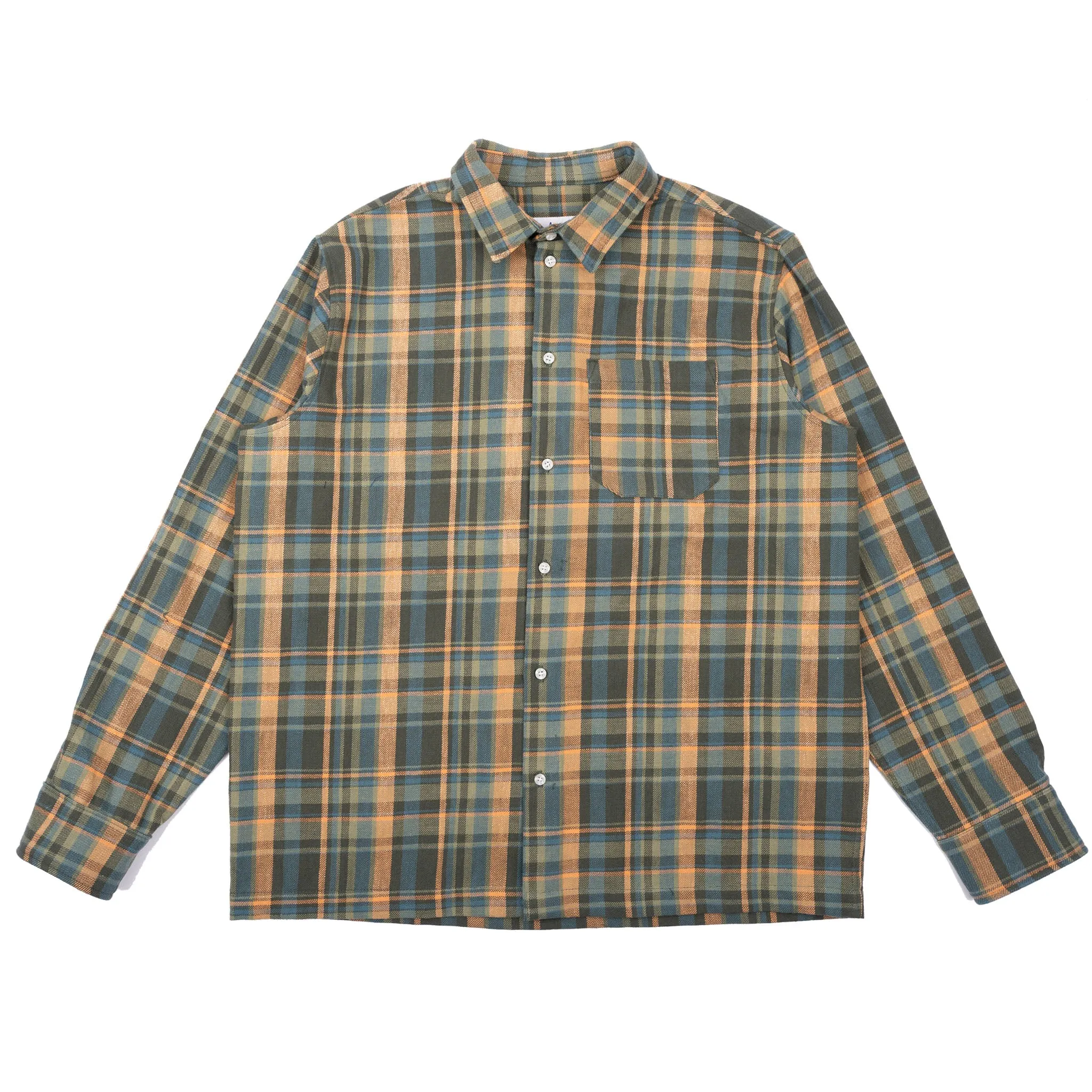 True Shirt - Slub Yarn Flannel - Green Tagless label