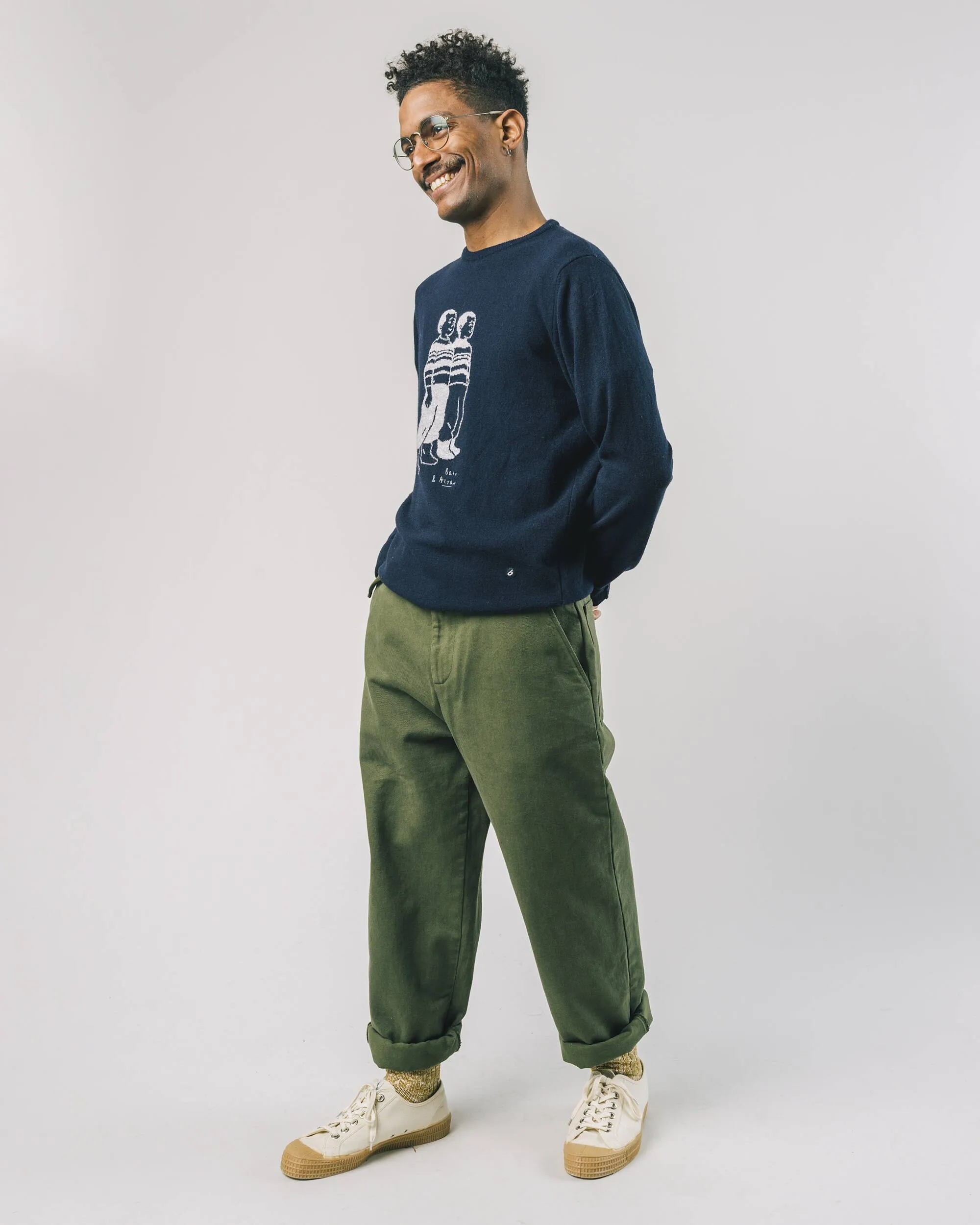 Cozy Style Trendy Essentials Twins Sweater Navy