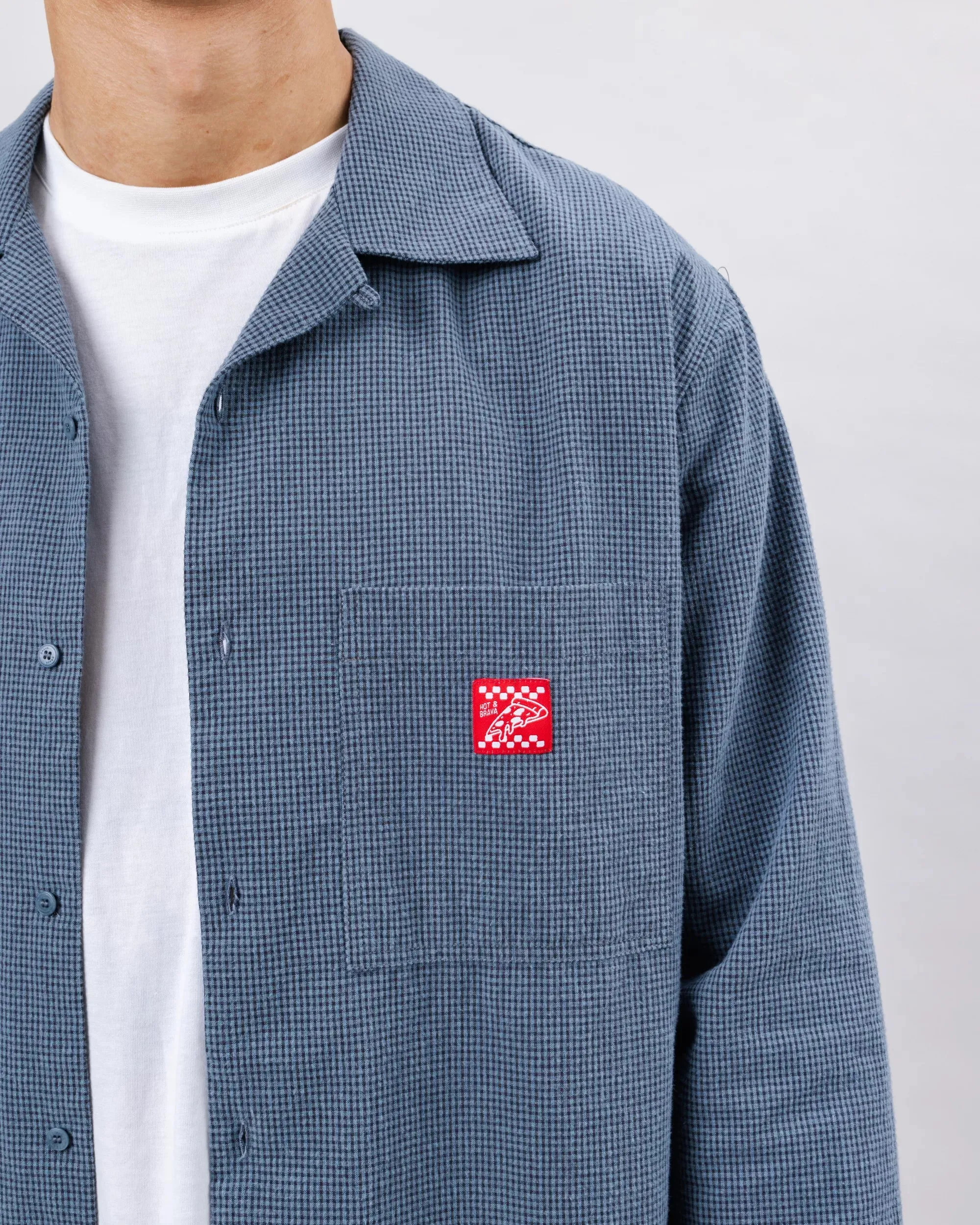 Lakeside Relaxation Oversize Checks Pizza Shirt