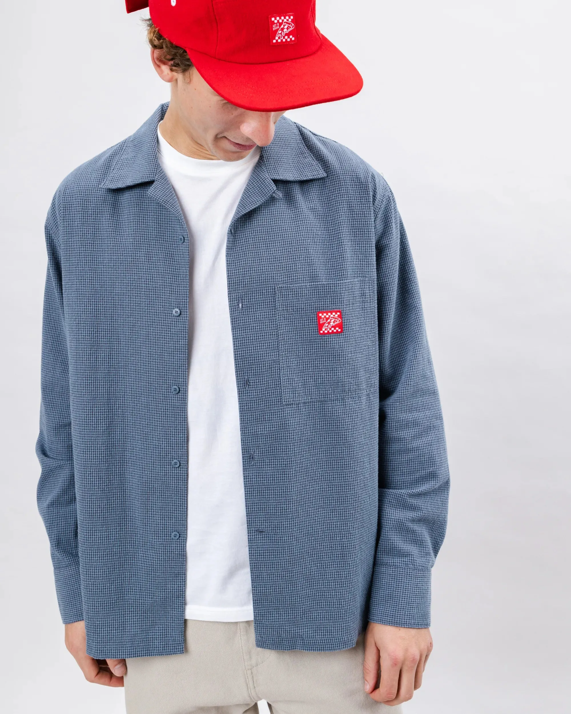 Oversize Checks Pizza Shirt Ribbed Trim