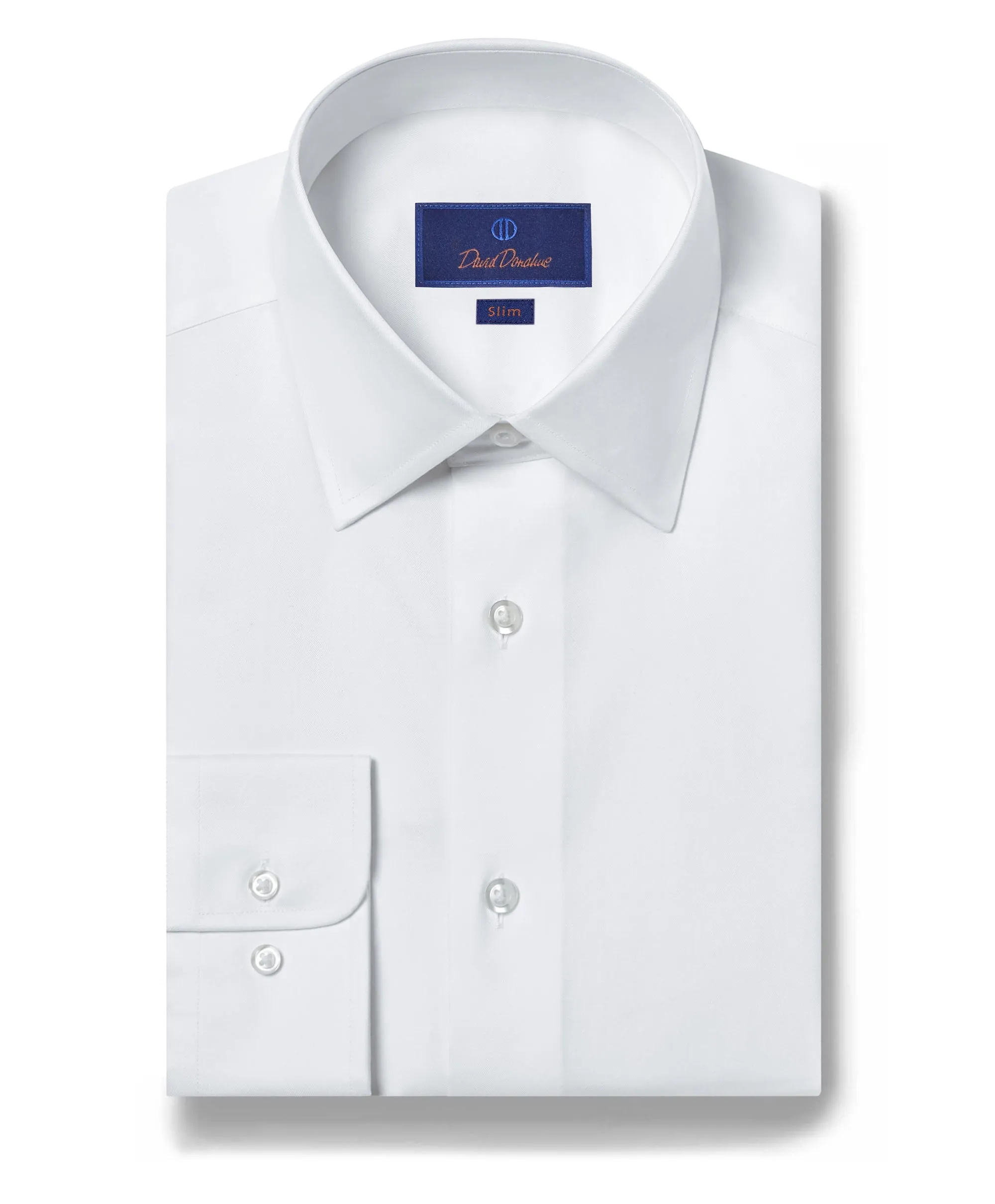 SBCSW4130110 | White Super Fine Twill Dress Shirt Seamless Shoulder
