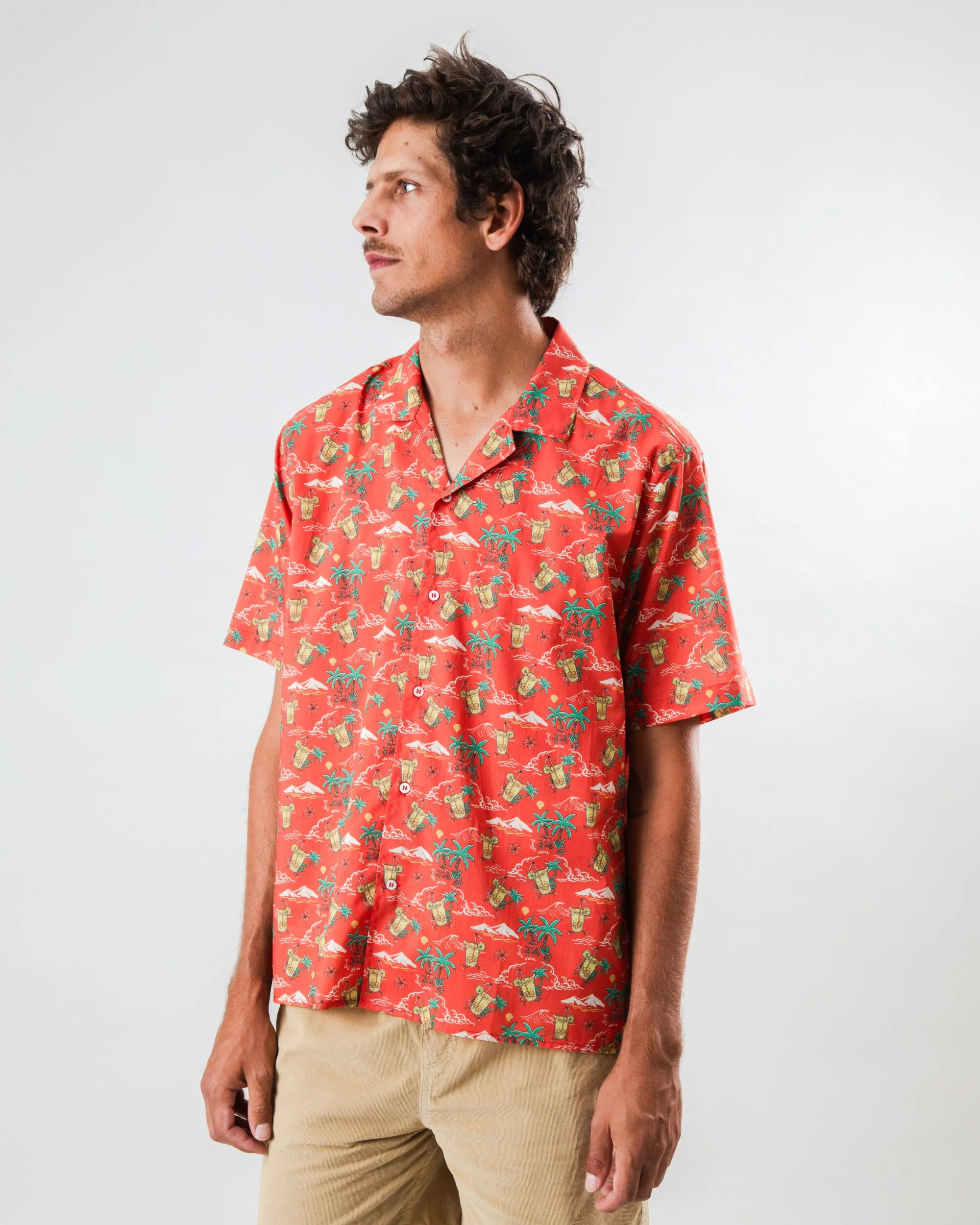 Comfy Look Jungle Juice Aloha Shirt Red