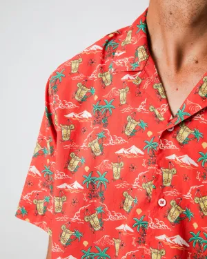 Jungle Juice Aloha Shirt Red Minimalist Look
