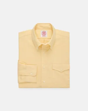 Quick Release Placket Made-in-USA Flap Pocket Yellow Oxford Cloth Button Down Shirt - Classic Fit