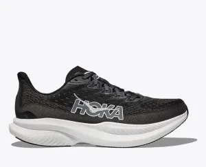 Men's HOKA Mach 6 Running Shoe in Black / White Compressionless Foam Core