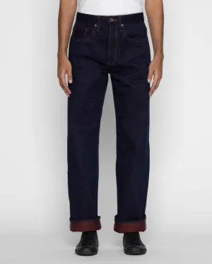 Weekend Getaway Outdoor Adventure Picnic Style Work Meeting Trendy Modern Minimalist Unbranded UB791 Wide Fit Mens Jeans - 21oz Heavy Red Weft Selvedge