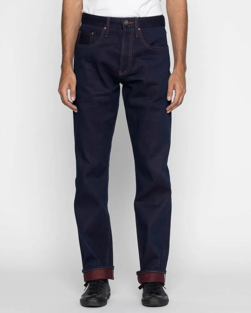 Couple Look Lightweight Zip Fly Closure Unbranded UB891 Relaxed Straight Mens Jeans - 21oz Heavy Red Weft Selvedge