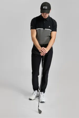 Pulse Colourblock Golf Polo Shirt - Putter Black / Steel Grey Sleeveless Cut