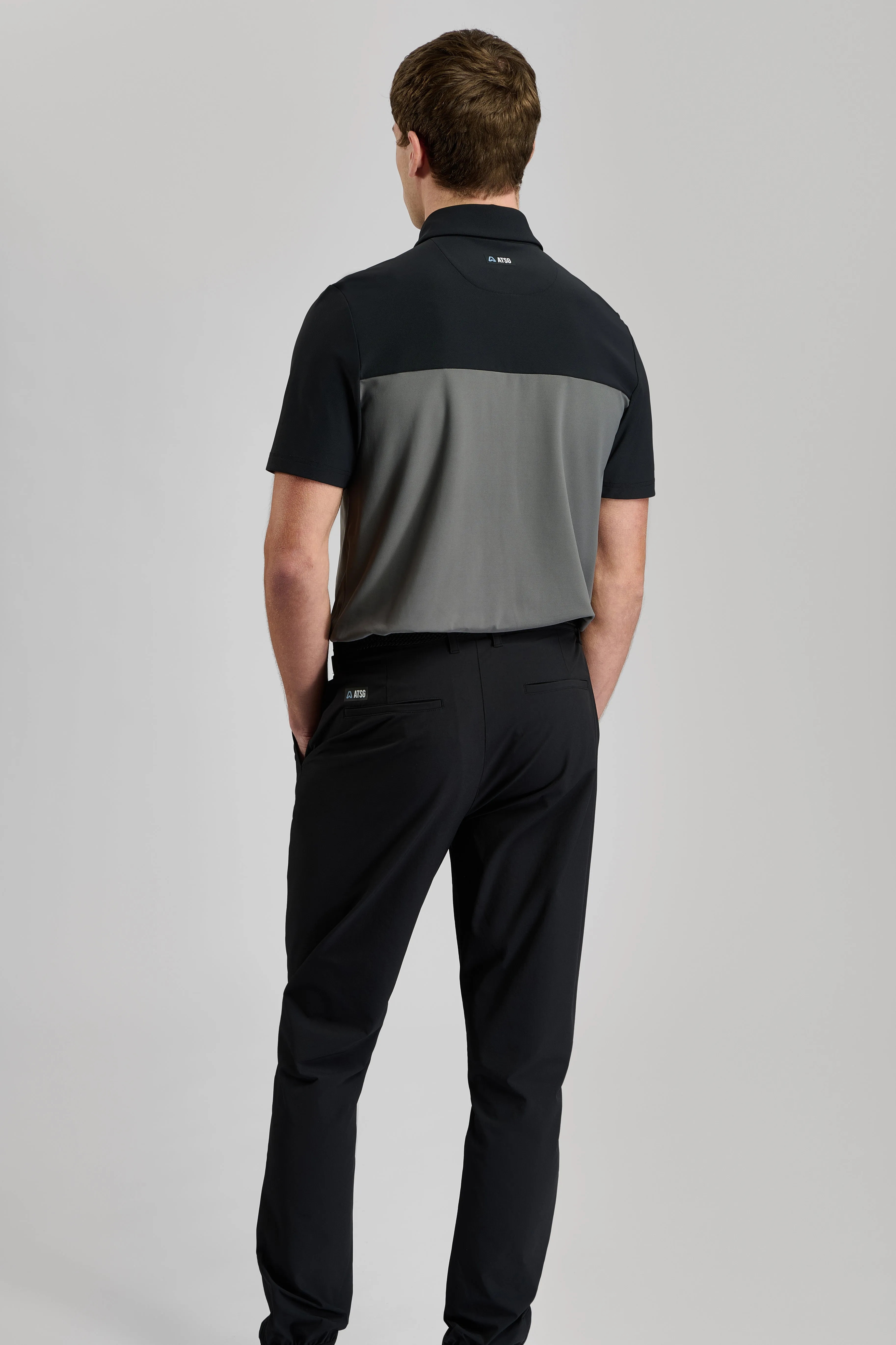 Holiday Style Pulse Colourblock Golf Polo Shirt - Putter Black / Steel Grey