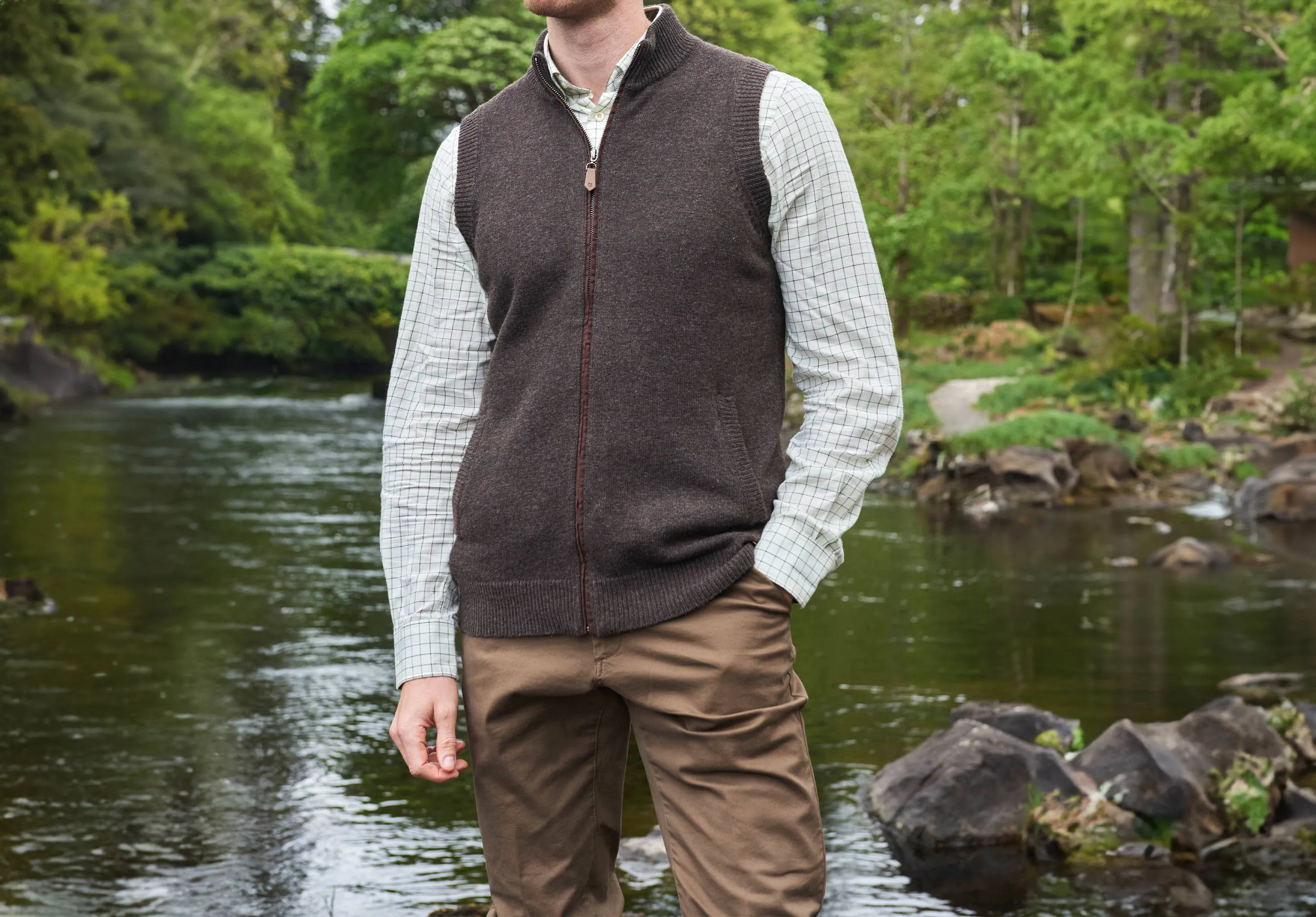 Handmade Fit FlexibleFit Upperwood Men's Bodywarmer - Mahogany