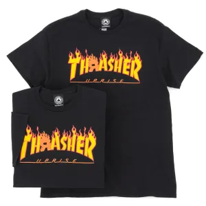Uprise Flame Logo T-Shirt (Black) Fade Resistant Print