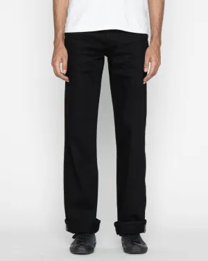 Streetwear Fan Minimalist Style Anytime Wear Unbranded UB744 Wide Fit Mens Jeans - 11oz Solid Black Stretch Selvedge