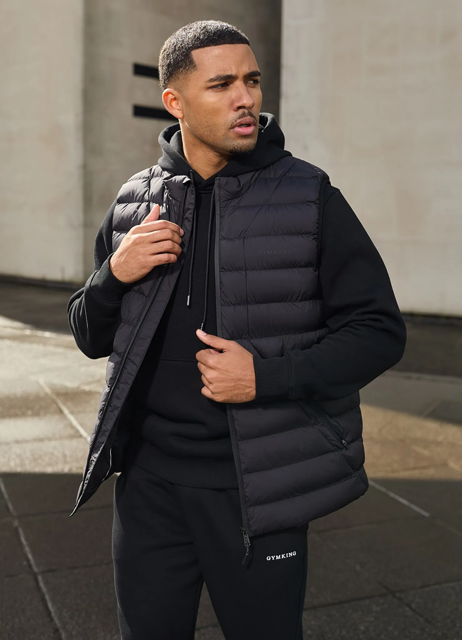 Gym King Limit Gilet - Black Thick Insulation