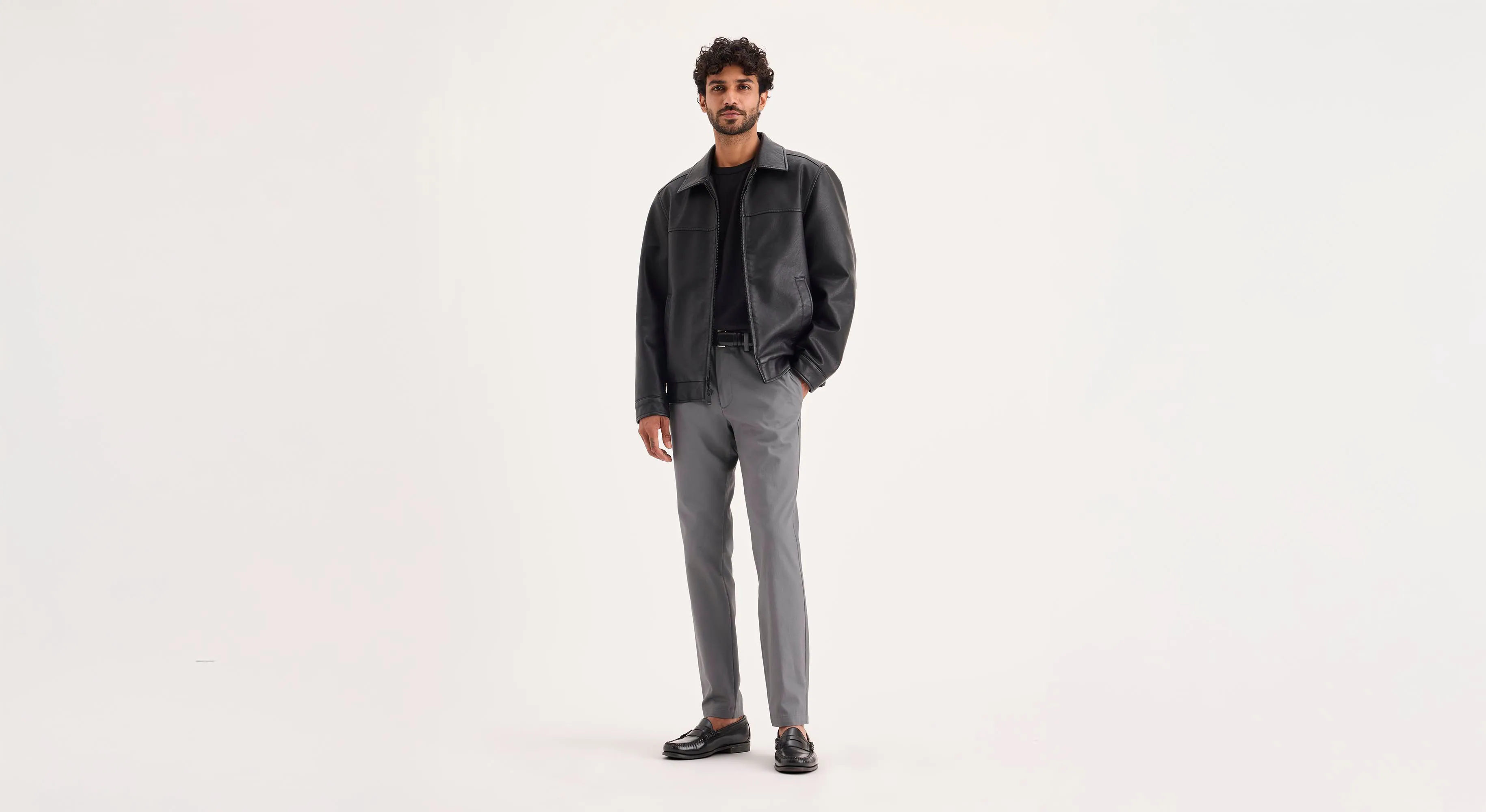 Basic Look SmoothZipper Signature Iron Free Khakis, Skinny Fit with Stain Defender?