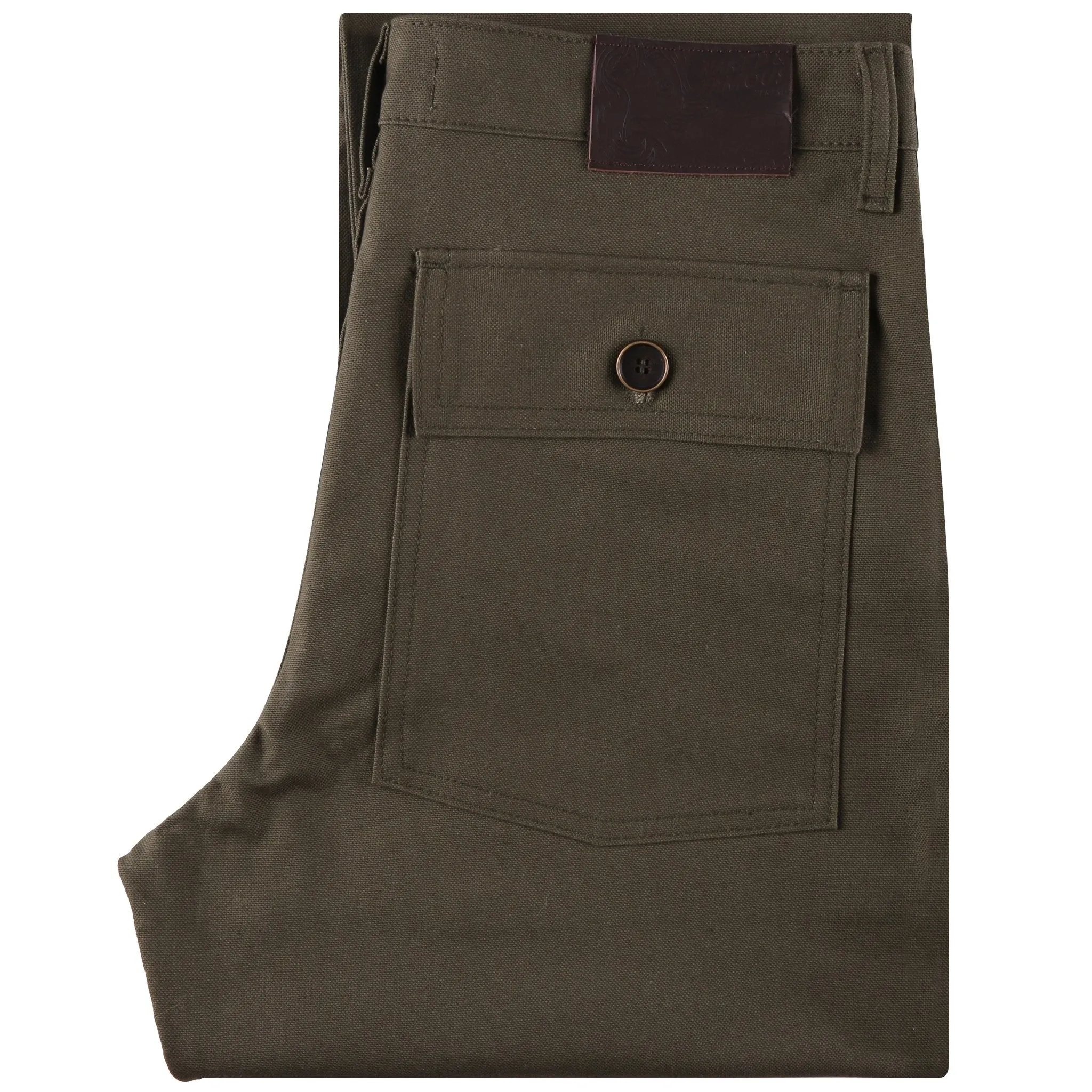 Work Pant - Green Canvas Flexible Gusset